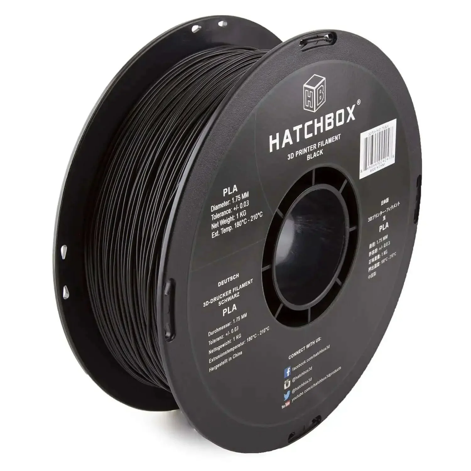 Black 1.75mm PLA 3D Printer Filament, 1 Kg Spool With Dimensional Accuracy Plus Or Minus 0.03 Mm, Easy To Use For No Fuss Printing And Smooth, Reliable 3D Projects