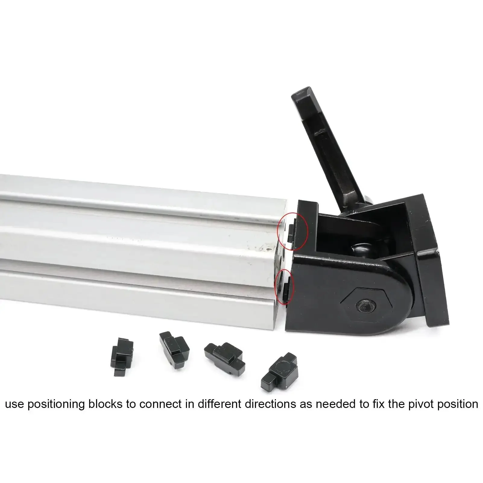 Black 2 Sets 3030 Aluminum Extrusion Pivot Hinge Swivel Degree Angle Bracket With Handle For 30 Series 3030 3060 Vt Slot Extruded Aluminum Profile Hardware Connector Ideal For Diy Projects And Industrial Builds - Image 3