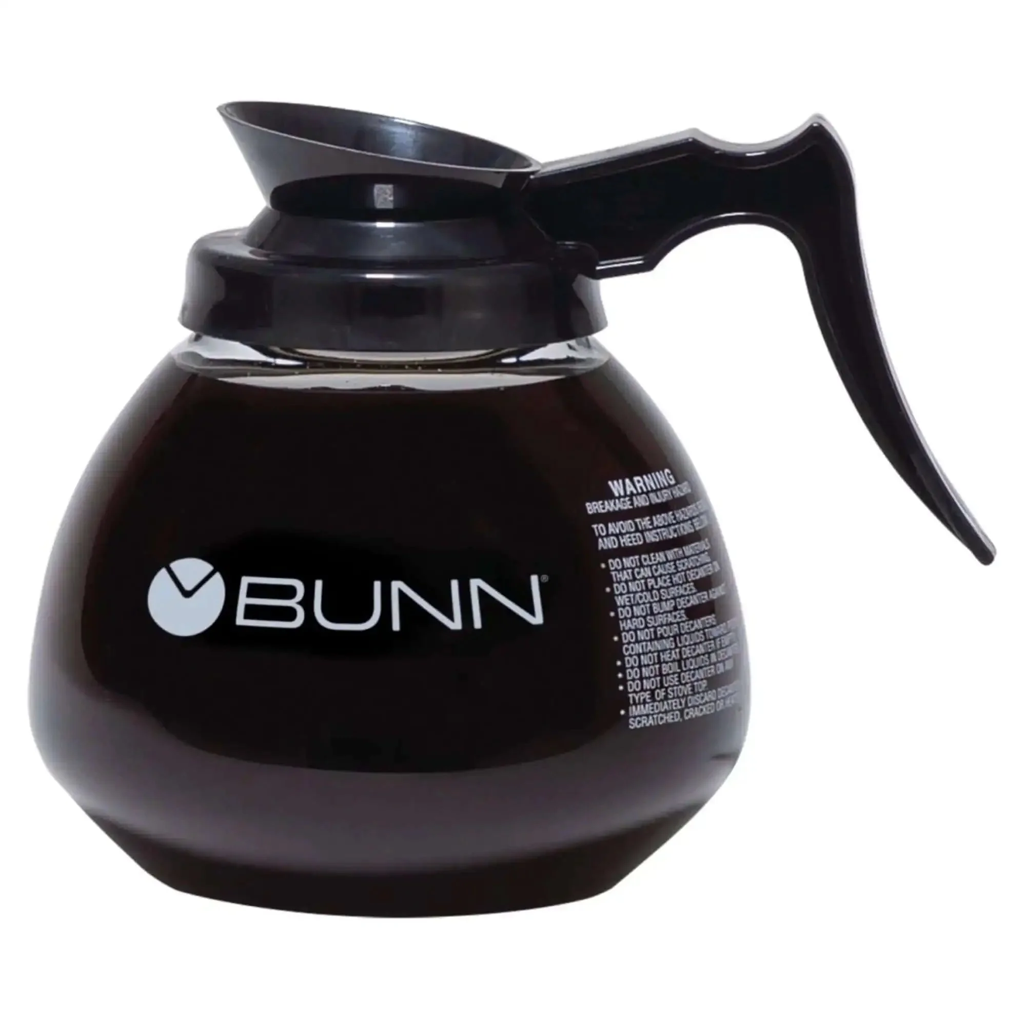 Black 64 Oz Coffee Carafe With Ergonomic Handle New Glass Design Shatter Resistant Laboratory Grade Glass Easy Pour Decanter For Hot Coffee 12 Cup Capacity Durable Balanced Brew Vessel