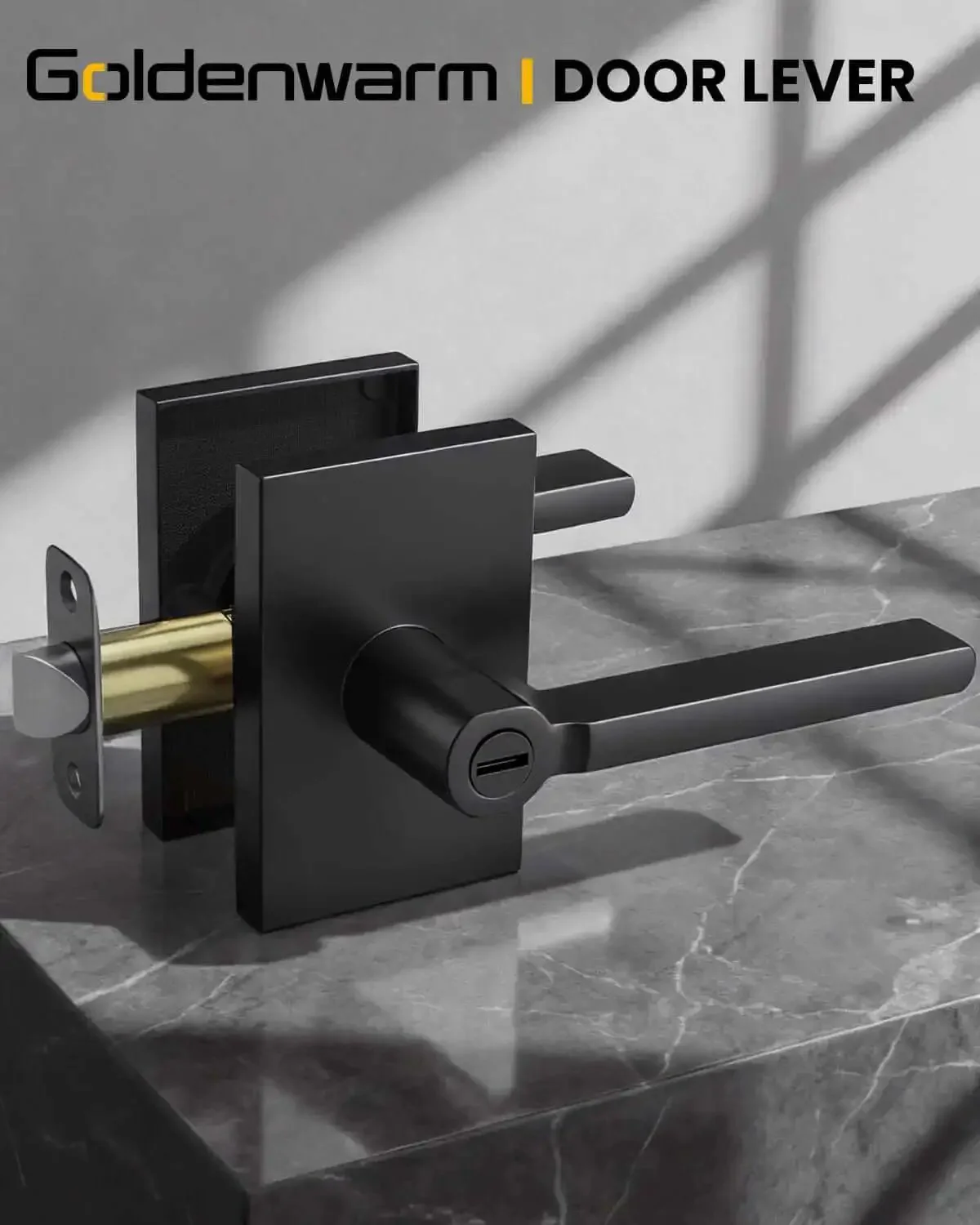 Black Door Handle Set For Interior Doors, Built To Last Heavy Duty Privacy Lever For Bedroom And Bathroom, Adjustable And Reversible, Keyless Privacy Push Button, 1 Pack - Image 7