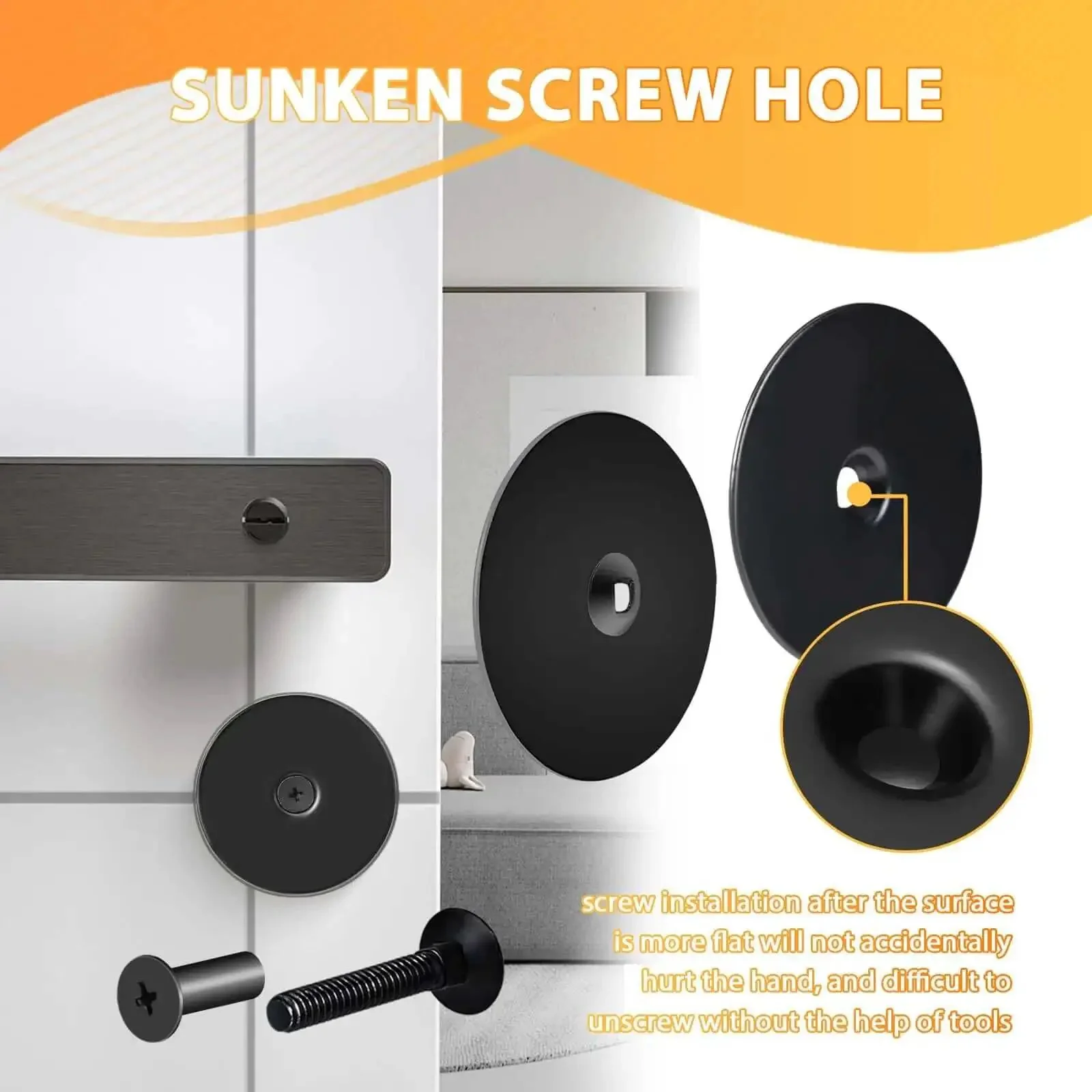 Black Door Hole Cover Plate, Heavy Duty Steel, 2 5/8 In Diameter, Fits Door Thickness 1 5/16 To 1 5/8 In, Deadbolt And Knob Hole Cover, Durable Rust Resistant Privacy Shield, No Nonsense Install, 2 Pack - Image 5