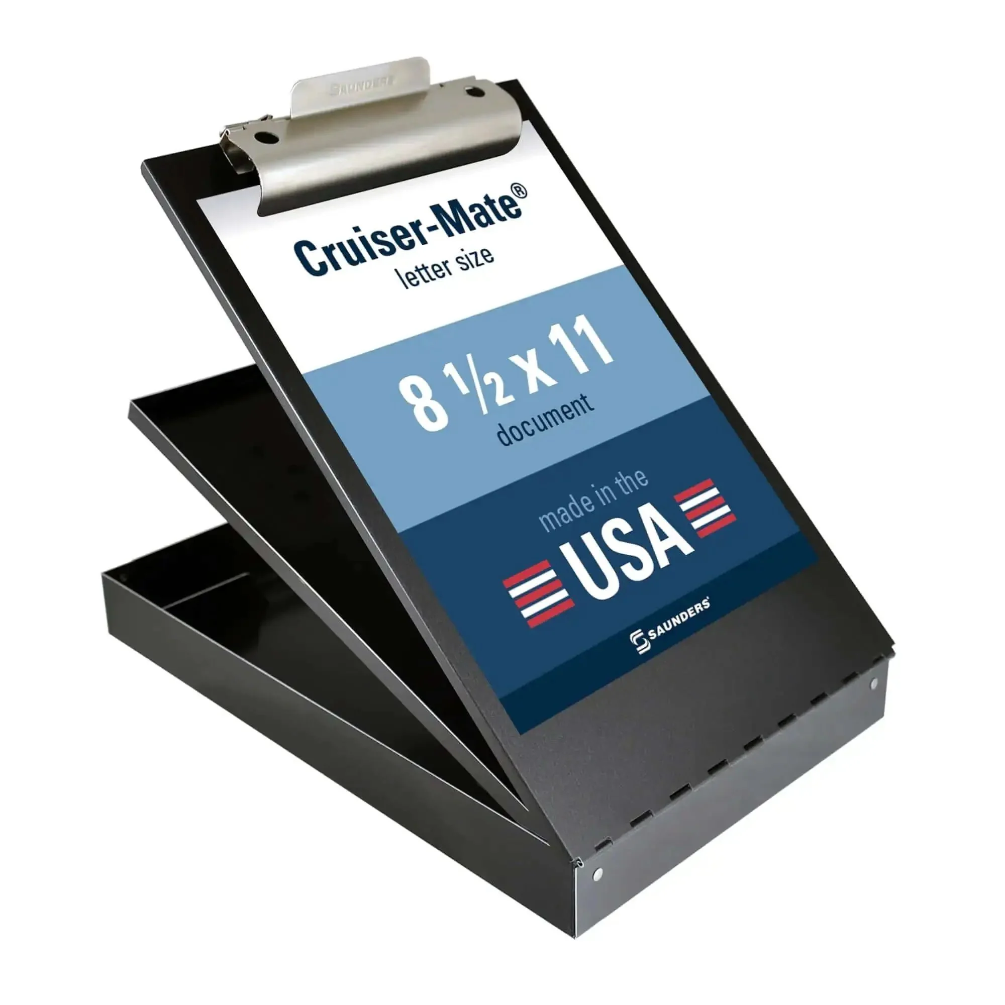 Black Dual Layer Metal Clipboard Folio With Storage For Letter Size Papers Privacy Nursing Clipboard And Office Paper Organizer HIPAA Compliant Form Holder With Self Locking Latch For Secure Easy Access In Clinics And Office