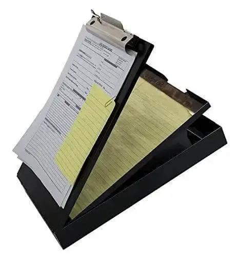 Black Dual Layer Metal Clipboard Folio With Storage For Letter Size Papers Privacy Nursing Clipboard And Office Paper Organizer HIPAA Compliant Form Holder With Self Locking Latch For Secure Easy Access In Clinics And Office - Image 4