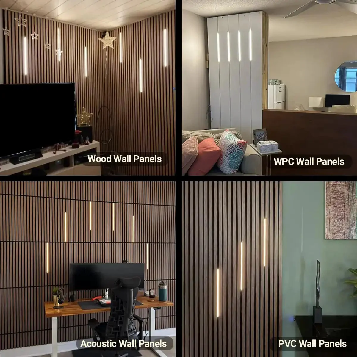 Black LED Recessed Lighting Kit Dope Six Pack Sixteen Inch 3000K Dimmable Warm White Lights With Touch Switch For Wood Slat Wall Panels Headboards Stairs Under Cabinet Home Decor DIY Friendly - Image 8