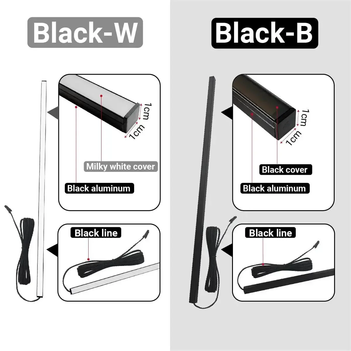 Black LED Recessed Lighting Kit With Dope 8 Piece 3000K Warm White Wall Panel Lights With Touch Control Dimmable Self Adhesive Milky Cover For Wood Slat Walls And Under Cabinet Includes 18In, 26In, 34In And 42In Sizes - Image 2