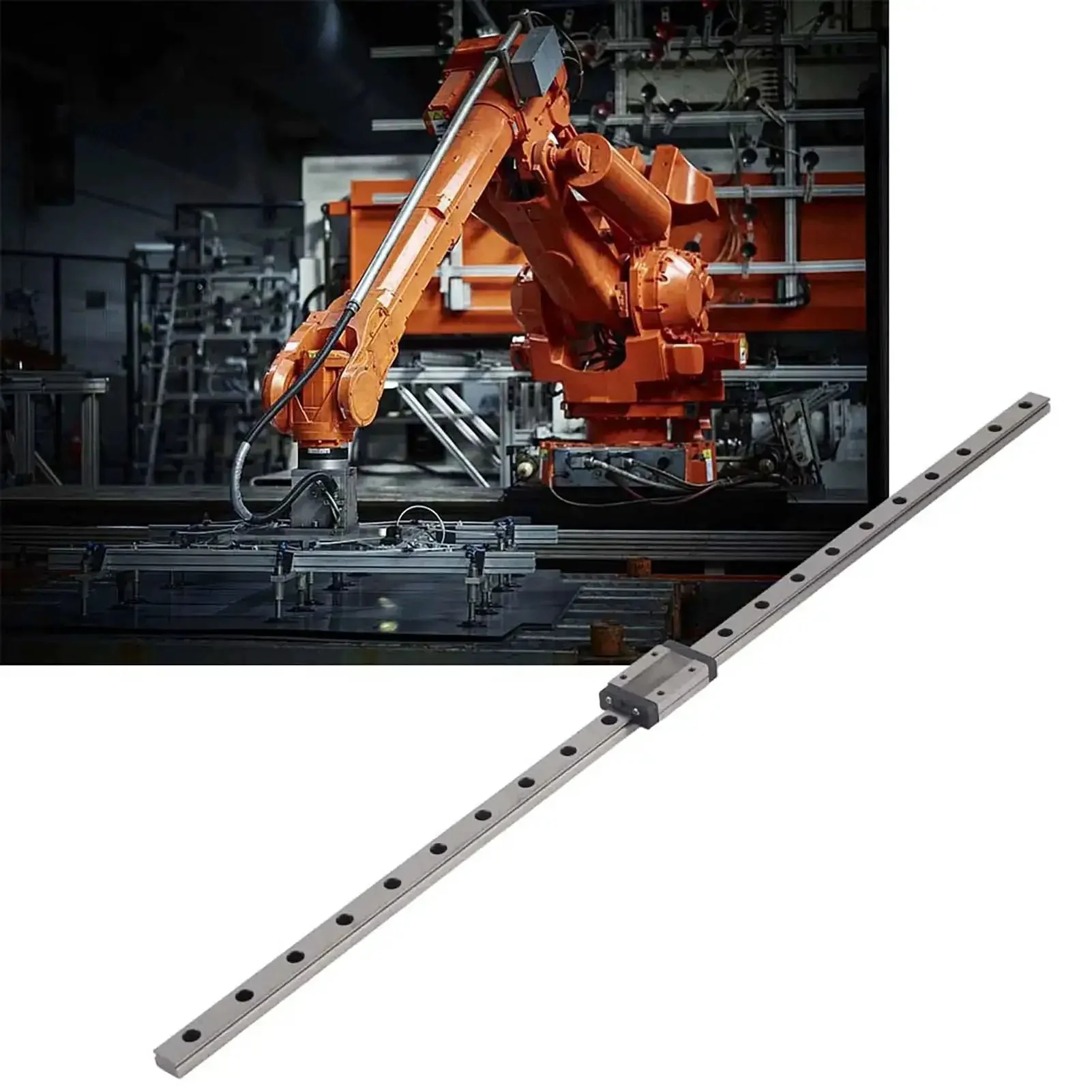 Black Linear Rail Guide 12mm Wide 550mm Length Miniature Precision Linear Motion System With Four Point Contact Block For Small Automation Projects Pro - Image 3