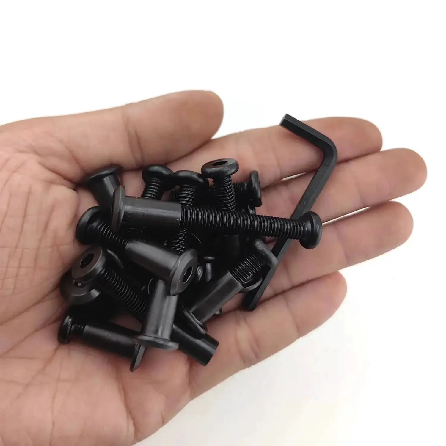 Black M6 Hex Drive Socket Cap Bolts Kit For DIY Furniture Fixes 30 Piece Set With Binding Post Screws Socket Caps And Connecting Bolts For Chairs Tables Cabinets Cribs And More - Image 4