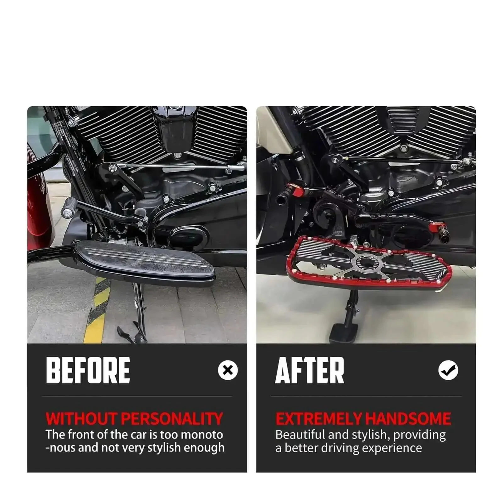 Black Motorcycle Floorboard Kit With Driver And Passenger Footrests Shifter Lever And Brake Arm For Touring Road Electra Street Glide 08 25 Set 14 Up Now - Image 6