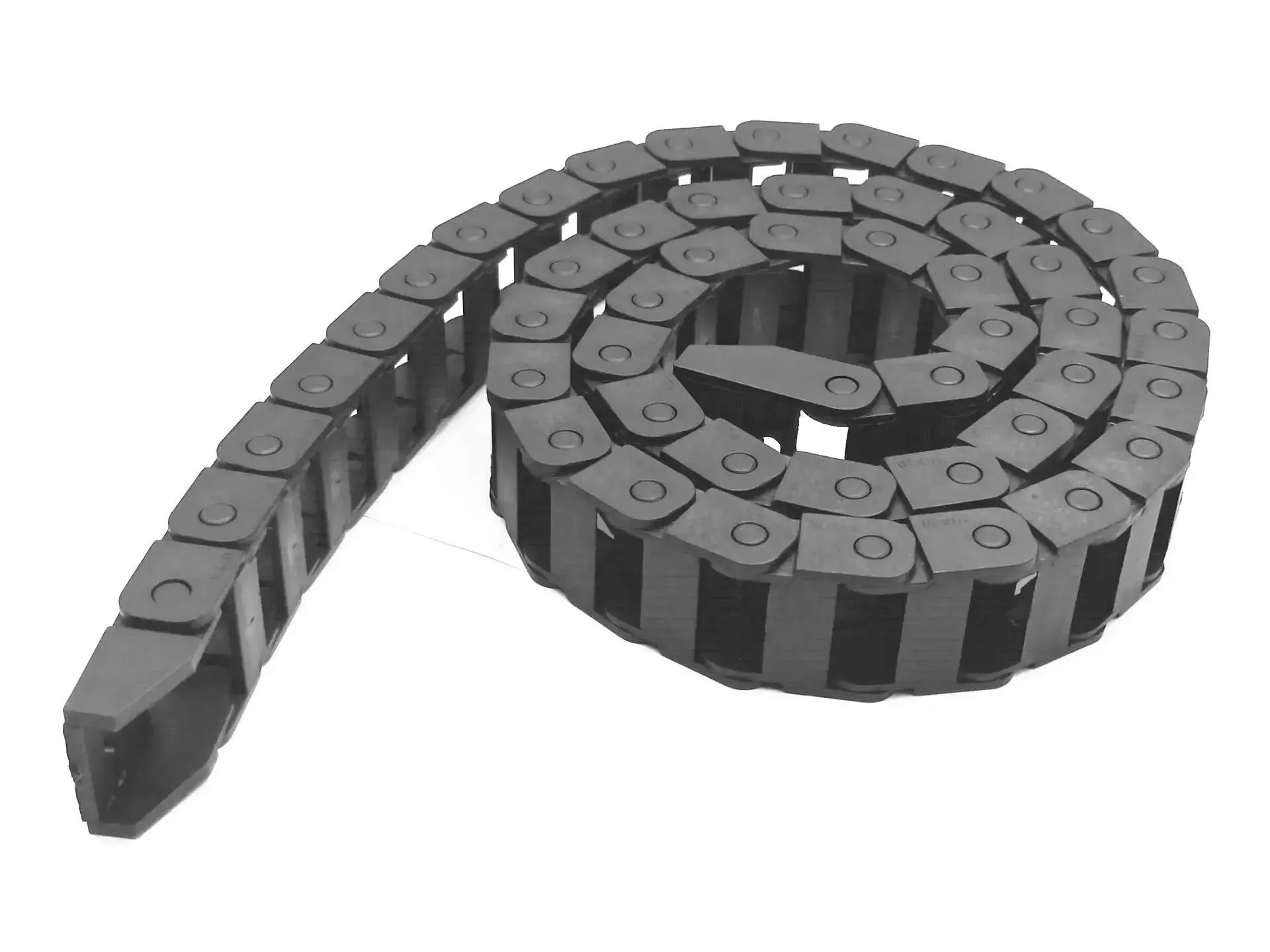 Black Plastic Wire Carrier Cable Drag Chain 1M Length For CNC, Internal 10x20mm, External 15x27mm, 11mm Max Outer Diameter, Durable Flexible Cable Management For Machinery And Robotics