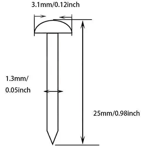 Black Round Head Decorative Nail Set For Dollhouses And Furniture, 25mm Miniature Wood Screws, Old School Antique Black Iron Finish, Flat Head, Sharp Point, 100 Pack - Image 7