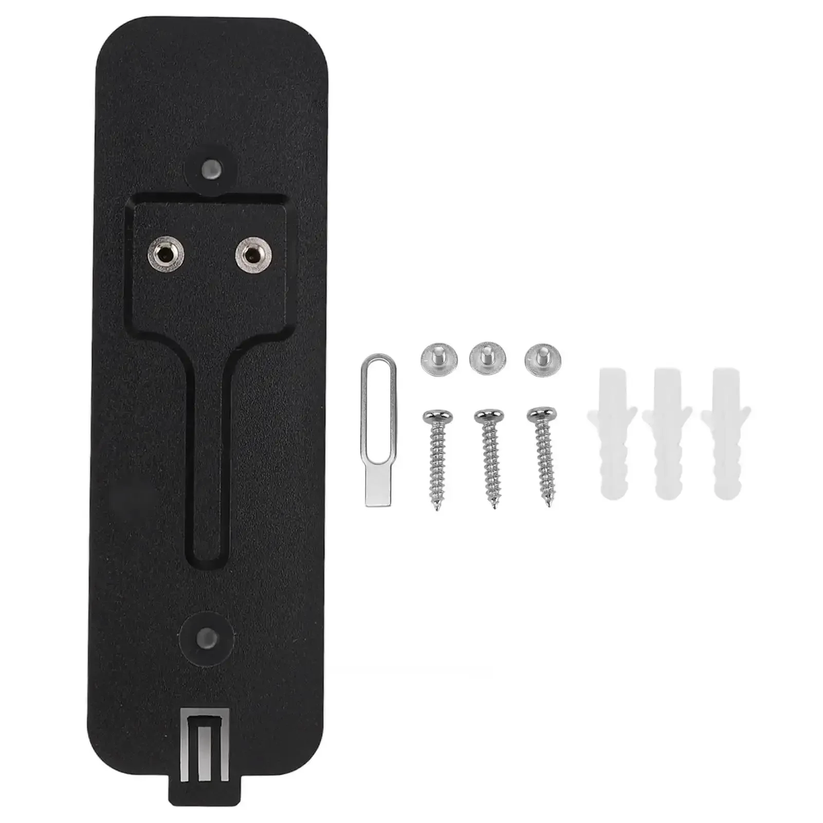 Black Video Doorbell Back Plate Replacement Part With Hooks, Easy Install Back Plate Kit, Lightweight Durable Plastic Mount For Video Doorbell, Includes Hardware For Quick Install, Low Profile Black Finish