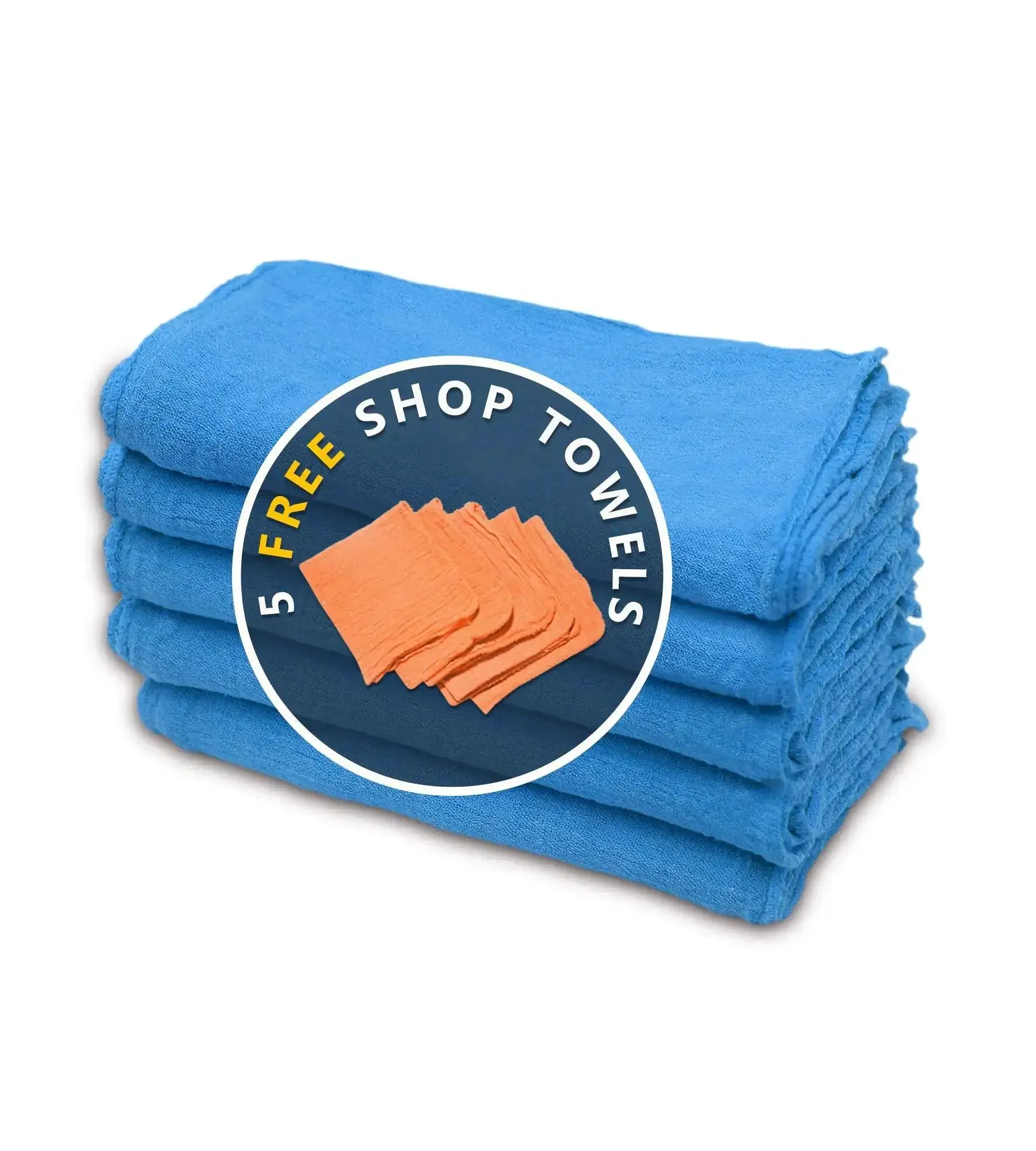 Blue 12x14 Inch Shop Towels Pack Of 50 Plus 5 Bonus Reusable Cleaning Rags For Garage Auto Painting Kitchen Bar Tough As Nails 100 Percent Cotton Absorbent Towels Workhorse - Image 10