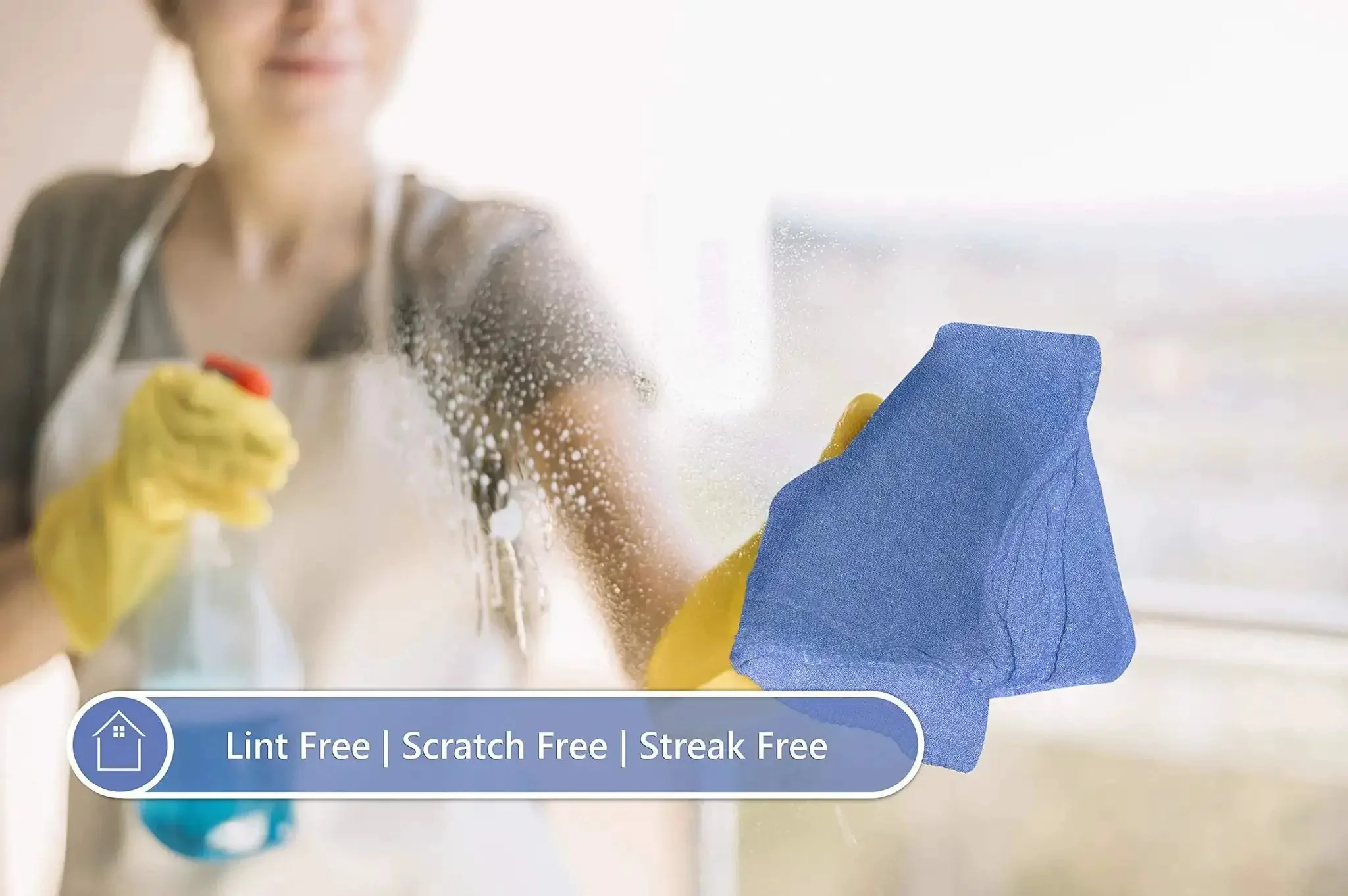 Blue 12x14 Inch Shop Towels Pack Of 50 Plus 5 Bonus Reusable Cleaning Rags For Garage Auto Painting Kitchen Bar Tough As Nails 100 Percent Cotton Absorbent Towels Workhorse - Image 3