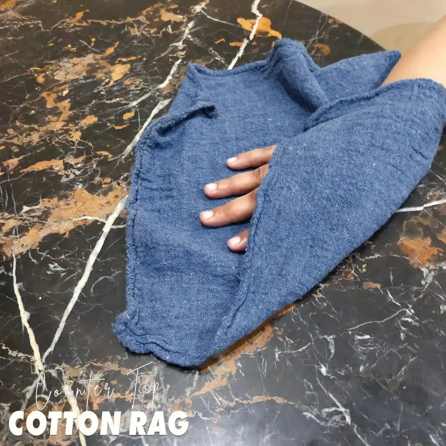 Blue Cotton Shop Towels Pack Of 150 12x14 Inches Absorbent Cleaning Rags Multipurpose Wipes For Auto Garage Home Reusable Lint Free Streak Free Cleaning - Image 3