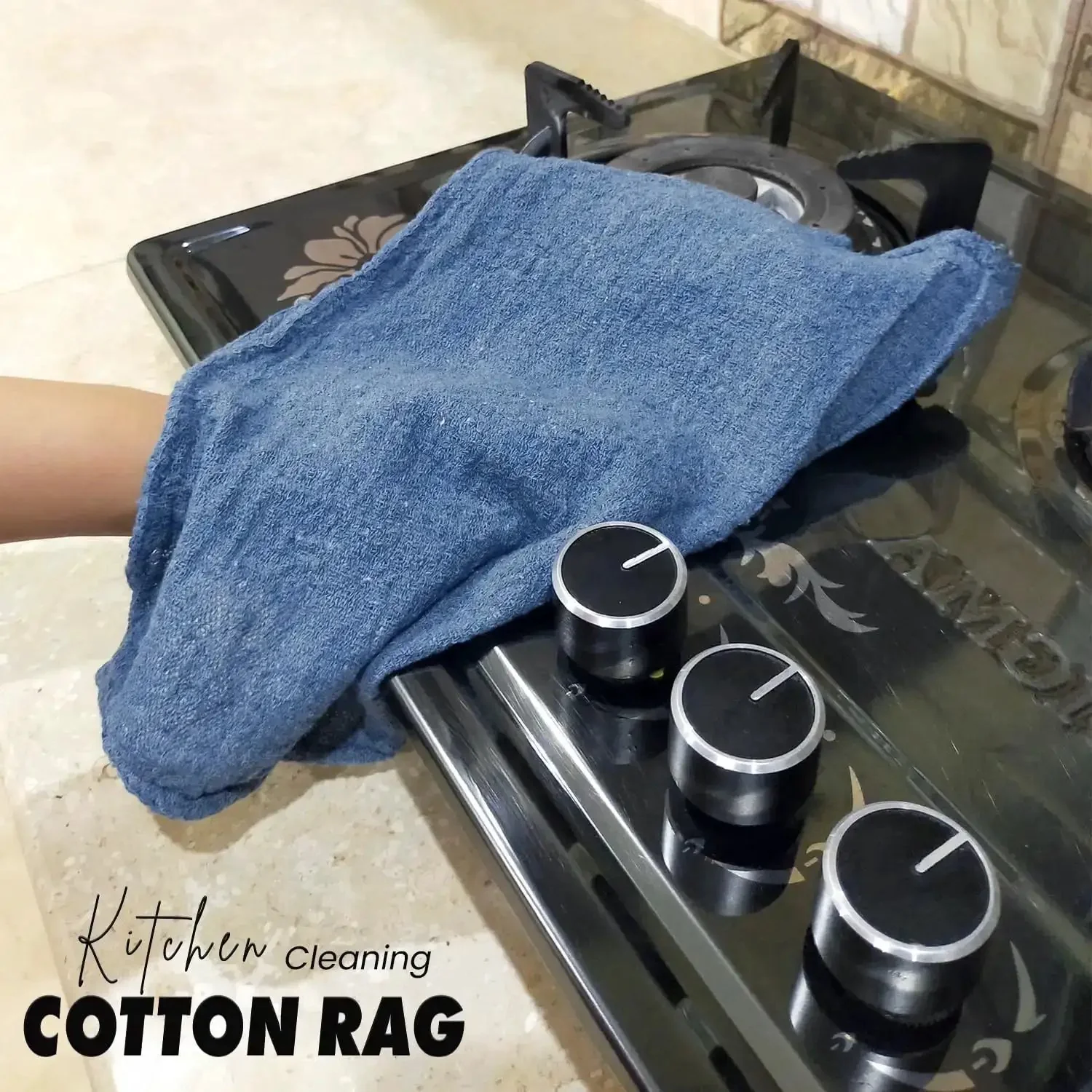Blue Cotton Shop Towels Pack Of 150 12x14 Inches Absorbent Cleaning Rags Multipurpose Wipes For Auto Garage Home Reusable Lint Free Streak Free Cleaning - Image 4
