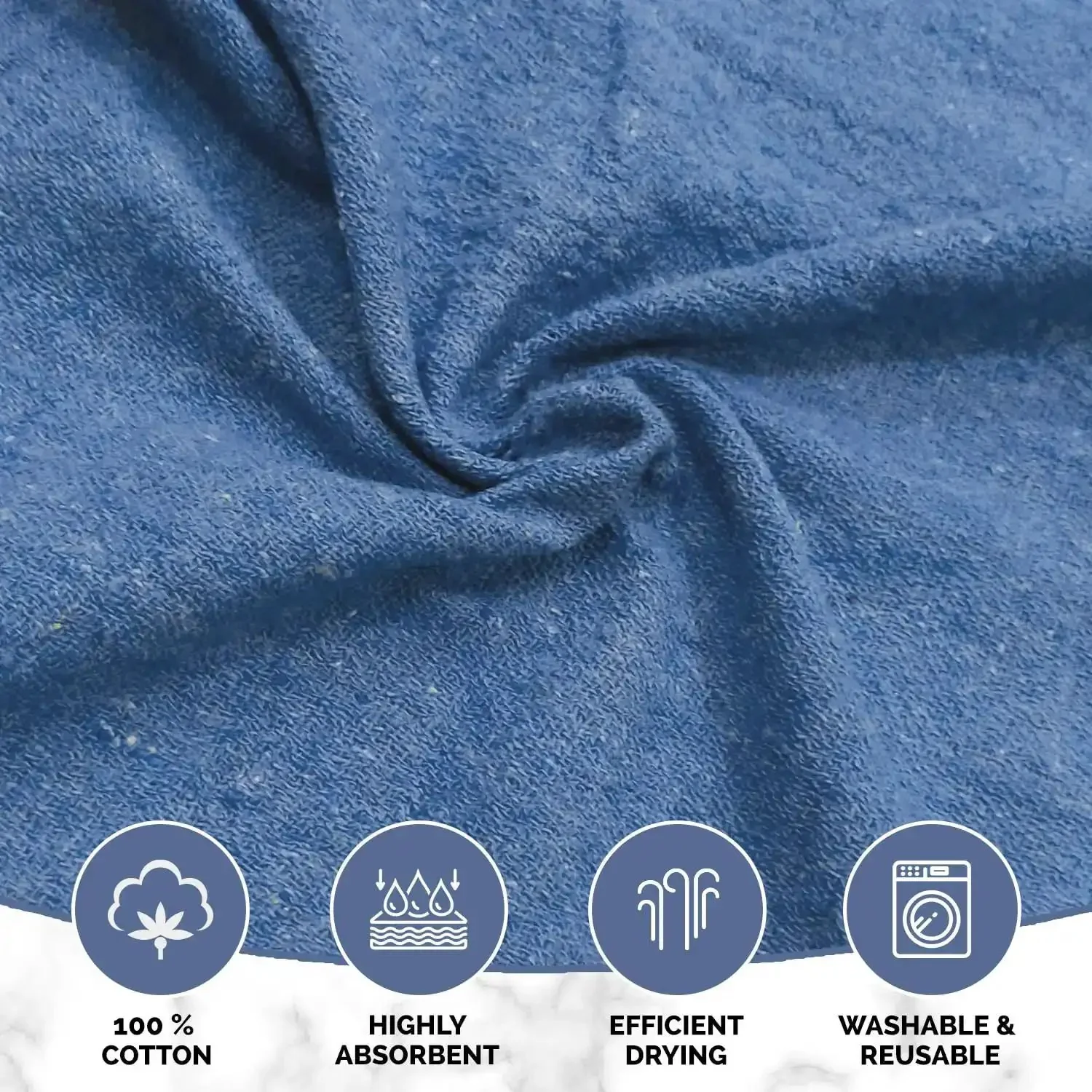 Blue Cotton Shop Towels Pack Of 150 12x14 Inches Absorbent Cleaning Rags Multipurpose Wipes For Auto Garage Home Reusable Lint Free Streak Free Cleaning - Image 9