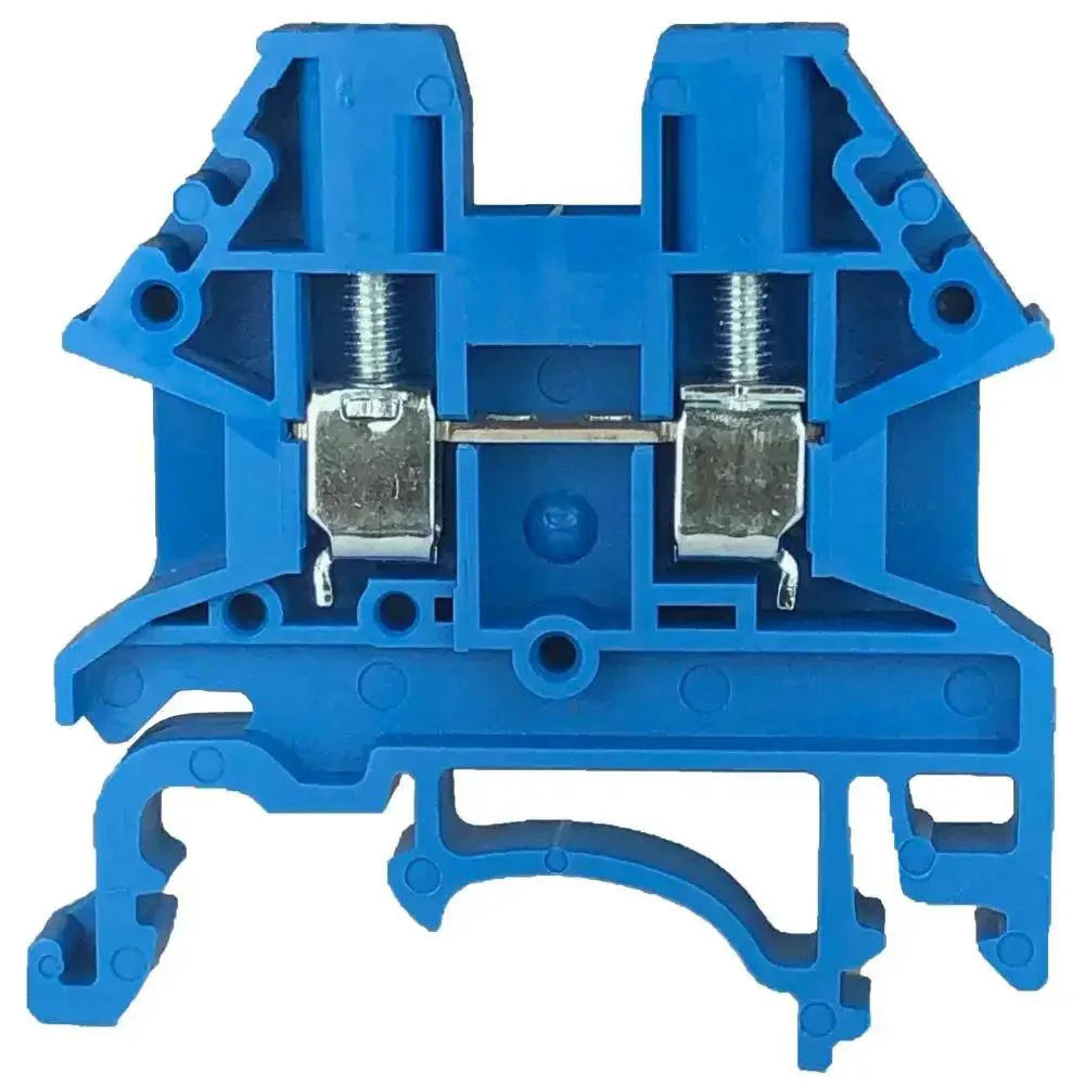 Blue DK2.5N-BL DIN Rail Terminal Block Screw Type With UL 600V 20A 12-22AWG Go-To Compatibility High Reliability Compact Wire Space Saver Pack Of 100 For Industrial Projects