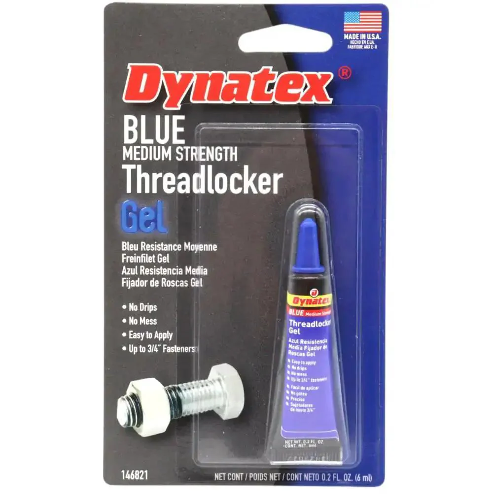 Blue Gel Thread Locker Medium Strength For Metal Fasteners, 0.20 Oz Bottle, Removable With Hand Tools, No Fuss, Locks Threads Without Stripping, Vibration And Solvent Resistant, So You Can Disassemble Later