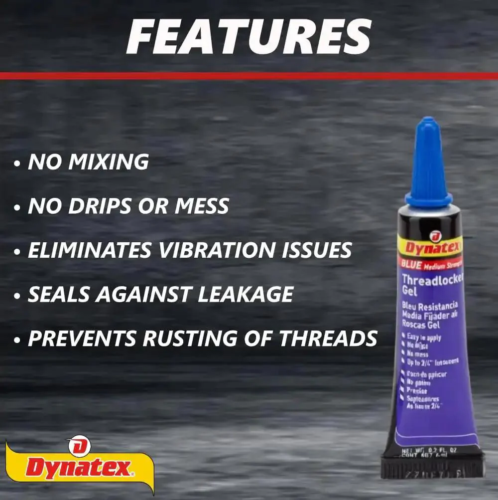 Blue Gel Thread Locker Medium Strength For Metal Fasteners, 0.20 Oz Bottle, Removable With Hand Tools, No Fuss, Locks Threads Without Stripping, Vibration And Solvent Resistant, So You Can Disassemble Later - Image 7