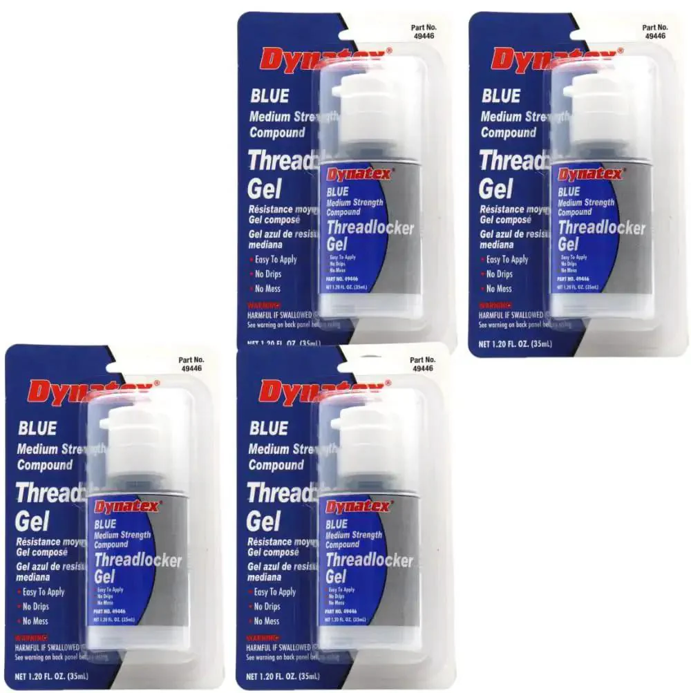 Blue Gel Threadlocker Medium Strength For Metal Fasteners Removable With Hand Tools 1.20 Oz Bottle Keeps Bolts And Screws Locked Tight No Sweat Through Vibration And Solvent Exposure