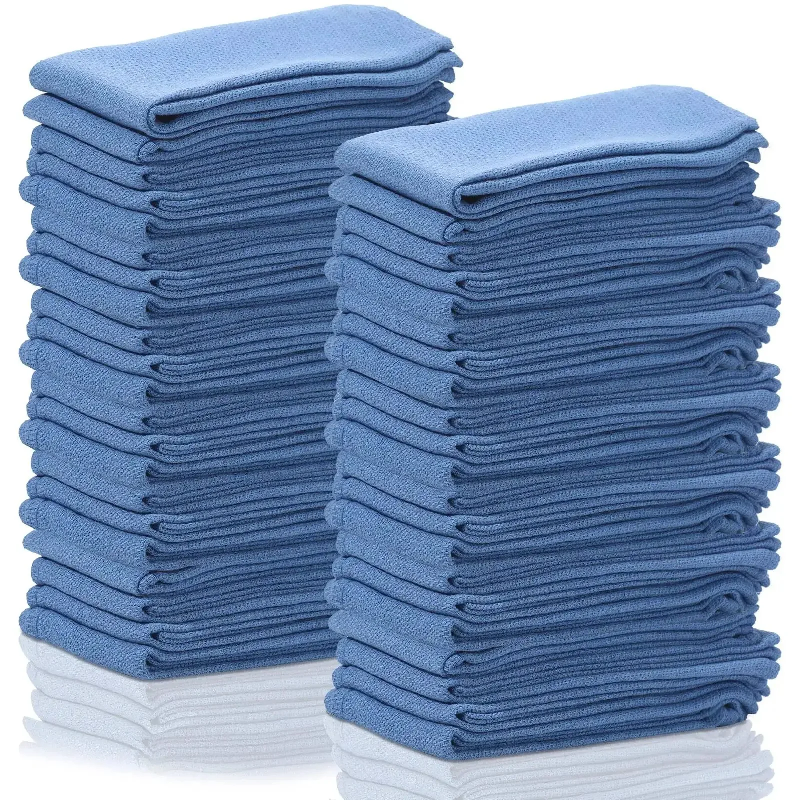 Blue Huck Towels 50 Pack Bulk Absorbent Cotton Shop Towels 25.2 By 16.93 Inches Great For Home Bars Hotels Auto Shops Garages And Cleaning Rags Rely On For Quick Wipes And Heavy Duty Cleaning