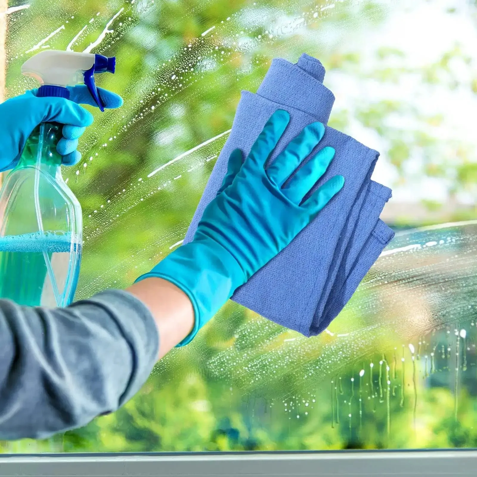 Blue Huck Towels 50 Pack Bulk Absorbent Cotton Shop Towels 25.2 By 16.93 Inches Great For Home Bars Hotels Auto Shops Garages And Cleaning Rags Rely On For Quick Wipes And Heavy Duty Cleaning - Image 5