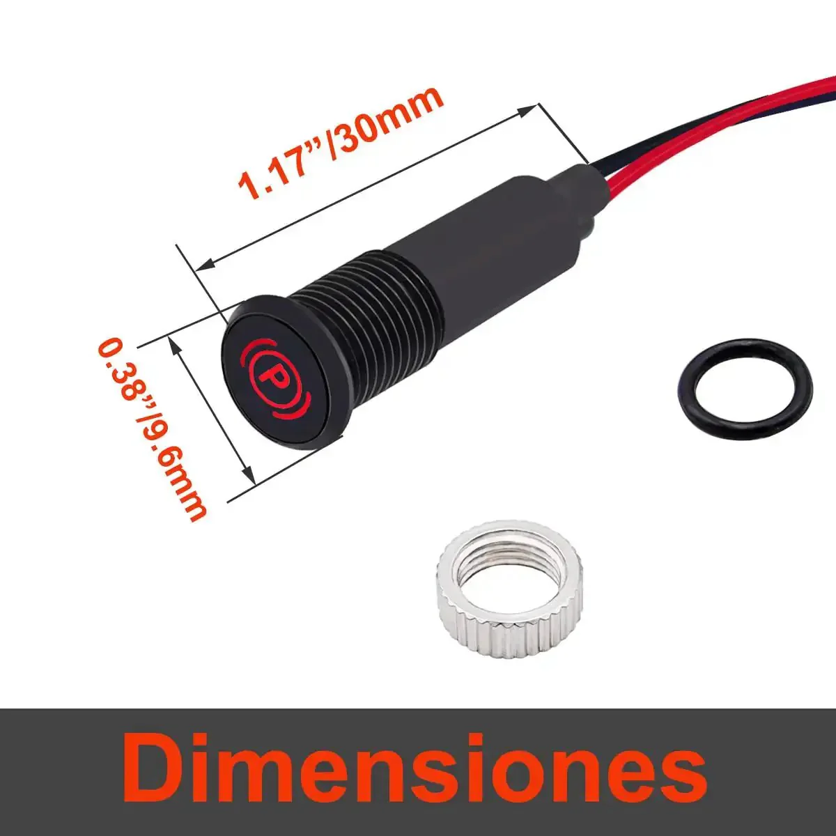 Blue LED Indicator Light For Dash Dope High Beam Signal, 12V Automotive Metal Indicator Lamp With 8 Inch Wire, 5/16 Inch Mount Hole, 22 AWG Cable, Blue Pilot Light For Vehicle Instrument Panel - Image 4