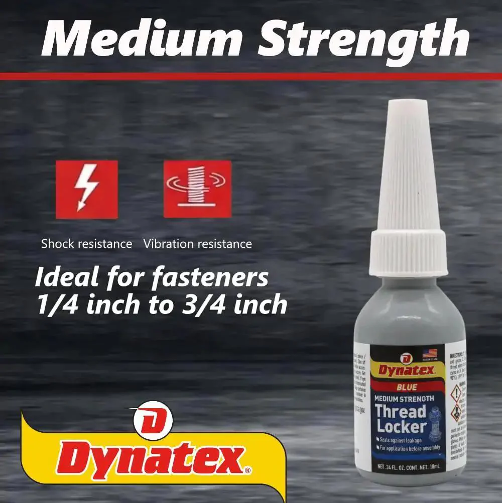 Blue Medium Strength Thread Locker 0.34 Oz Bottle For Easy Disassembly With Hand Tools Keeps Metal Fasteners Tight, Vibration And Solvent Resistant, Removable When Needed, 5 Pack - Image 8