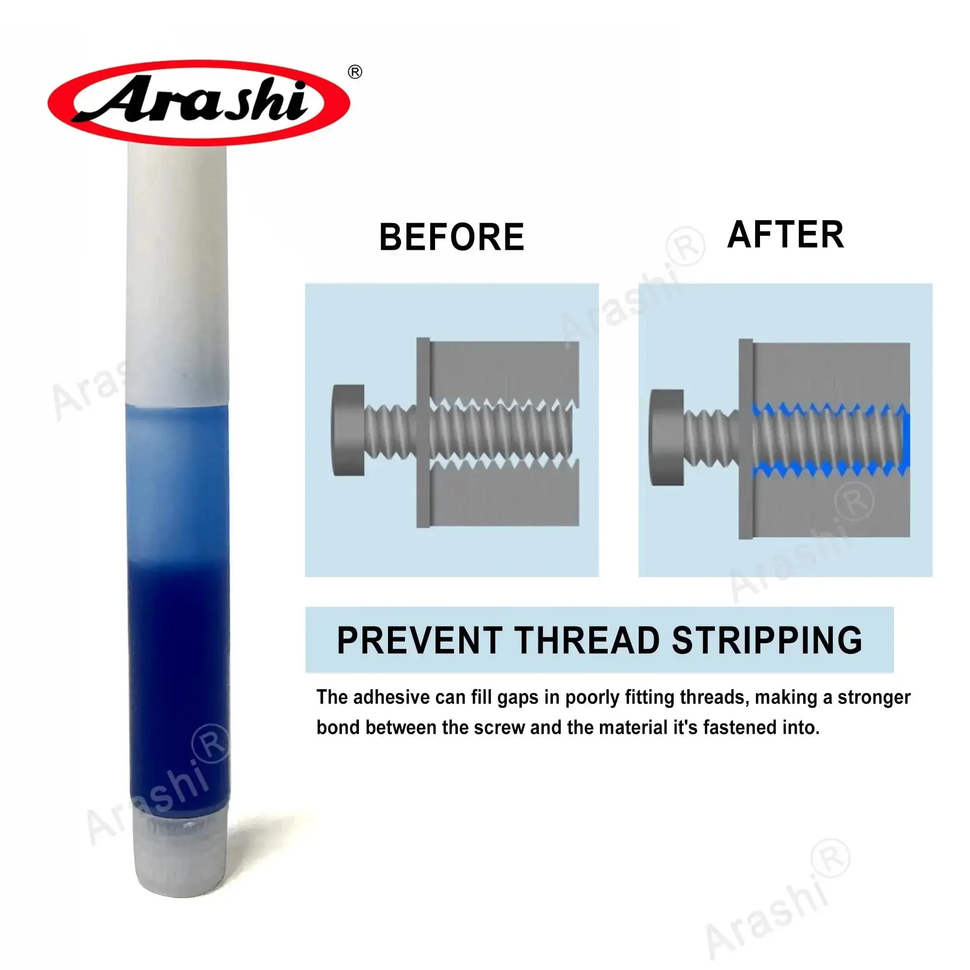 Blue Medium Strength Thread Locker For Bolts And Screws That Keeps Bolts Locked On Vibration, 2ml Adhesive Gel Preventing Loosening, Fills Gaps For Secure Nut And Metal Part Fastening, Easy Disassembly With Standard Tools, Pack Of Five - Image 2