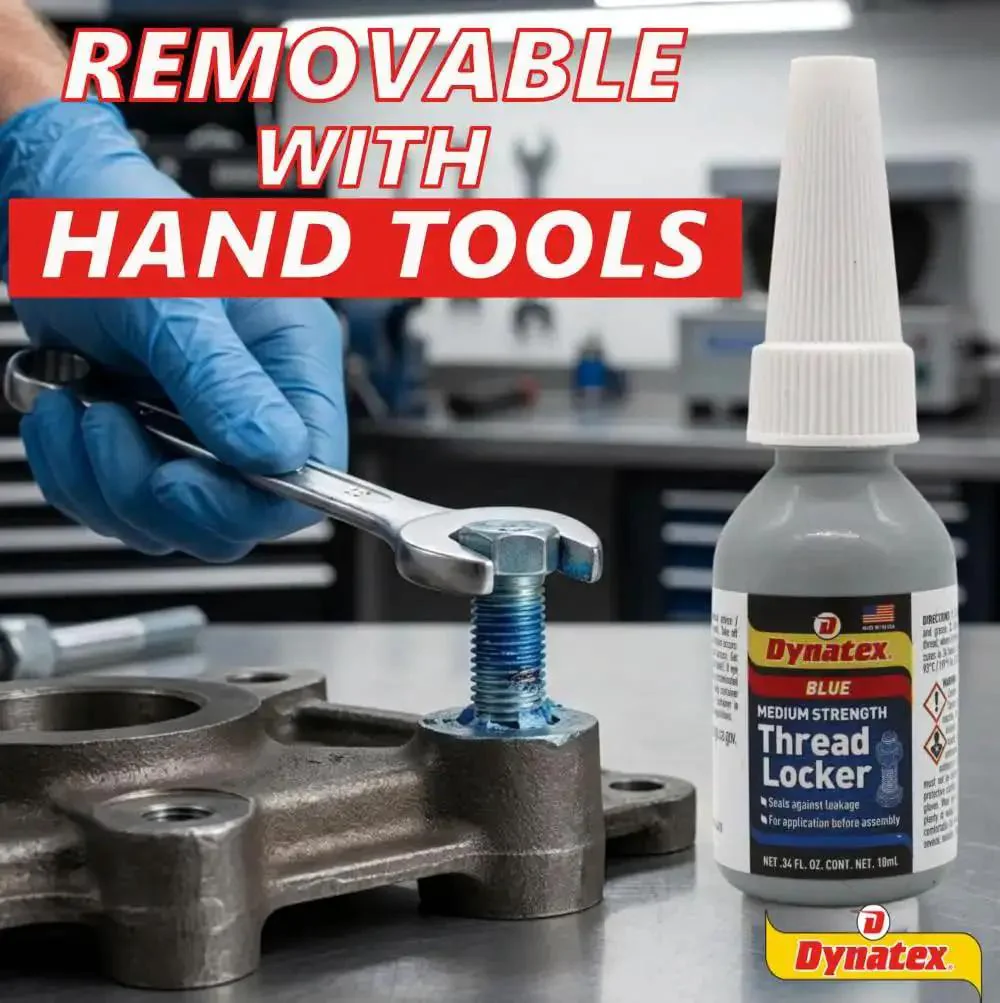 Blue Medium Strength Threadlocker 0.34 Oz Bottle Removable With Hand Tools Locks Metal Fasteners, Resists Vibration And Solvents, Built For Machinery And Auto Applications, Six Pack - Image 2