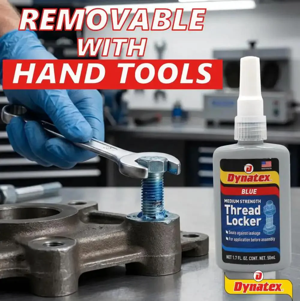 Blue Medium Strength Threadlocker For Metal, 1.69 Oz Bottle, Removable With Hand Tools, Locks Fasteners On Metal, Vibration And Solvent Resistant, Bonds Yet Disassembles With Standard Tools, 2 Pack - Image 2