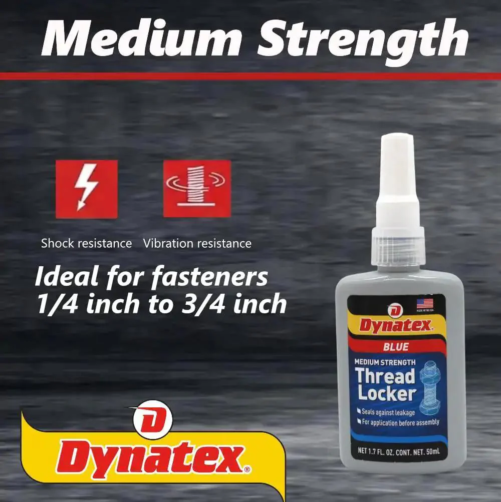 Blue Medium Strength Threadlocker For Metal, 1.69 Oz Bottle, Removable With Hand Tools, Locks Fasteners On Metal, Vibration And Solvent Resistant, Bonds Yet Disassembles With Standard Tools, 2 Pack - Image 8