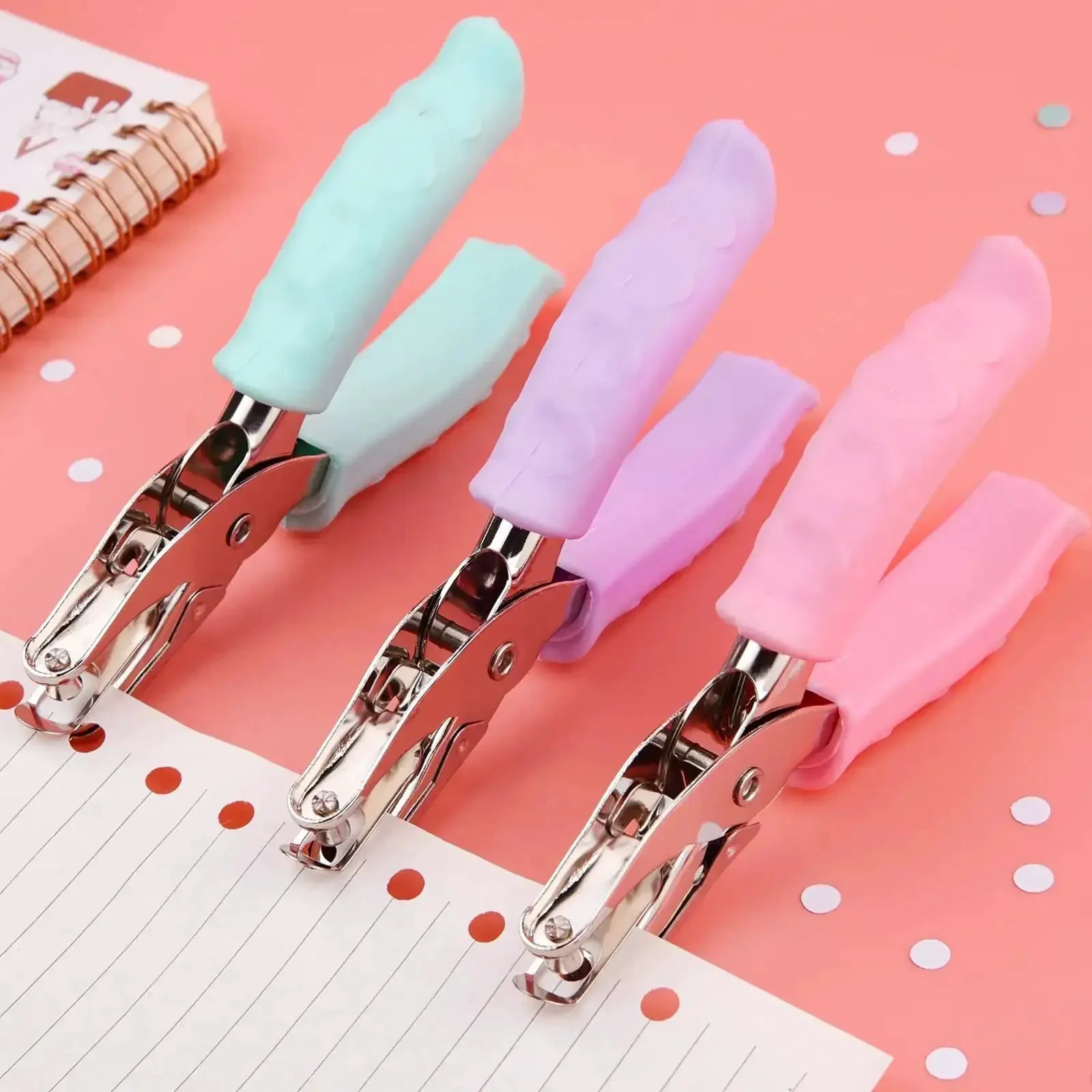 Blue Metal Hole Punch With Soft Grip Handle For DIY Crafts And Scrapbooking, Cuts Clean 1/4 Inch Holes, Punches Up To 5 Sheets, Anti Rust Construction, Mess Free Scrap Cage, Perfect For Tags And Clothing Tickets - Image 3