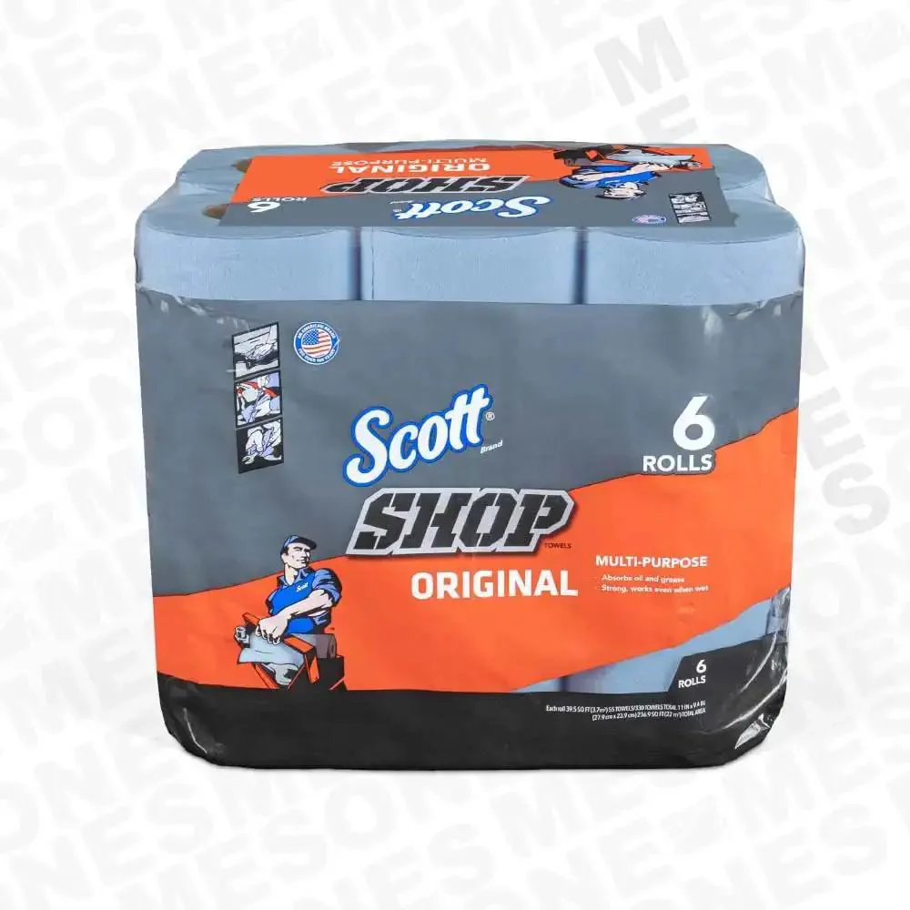Blue Shop Towels On A Roll Bundle 6 Pack For Garage And Workshop Absorbs Oil And Grease Multipurpose Paper Towels For Cleaning Cars, Tools, And Messes - Image 7