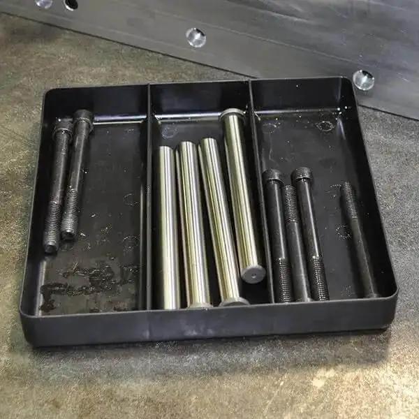 Blue Three Compartment Stackable Organizer Tray Set Two Pack For Nuts Bolts Washers And Small Tools Built To Last Durable Construction Fits Shallow Toolbox Drawers And Standard Tool Chests - Image 2