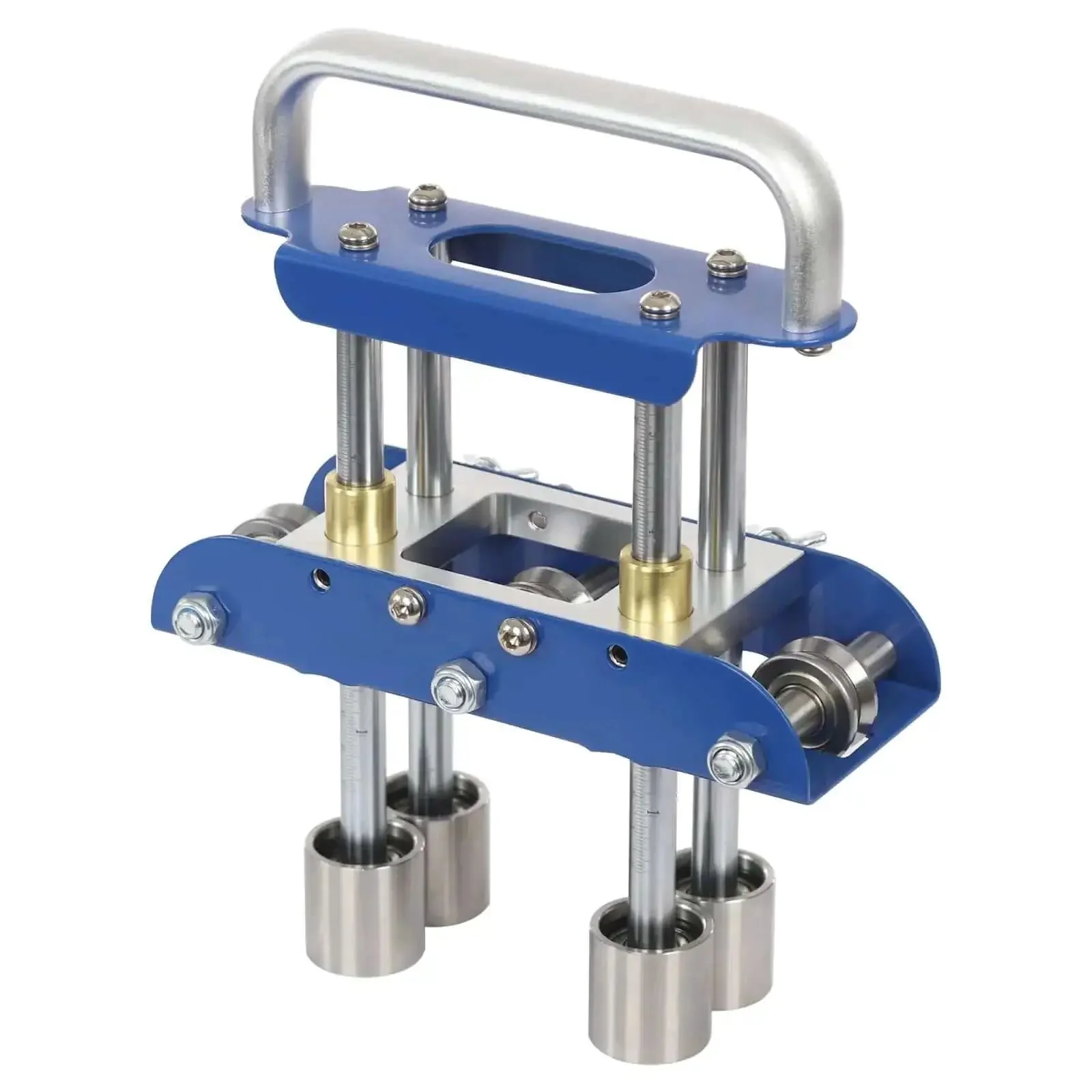 Blue V-Shaped Edge Bead Roller Hand Sheet Metal Bender 0-90 Degree Flex Pro Grade Standing Seam Roofing Tool With Built In Scale For Easy 1/2 To 5 Inch 13-130mm Metal Roof Panel Bending