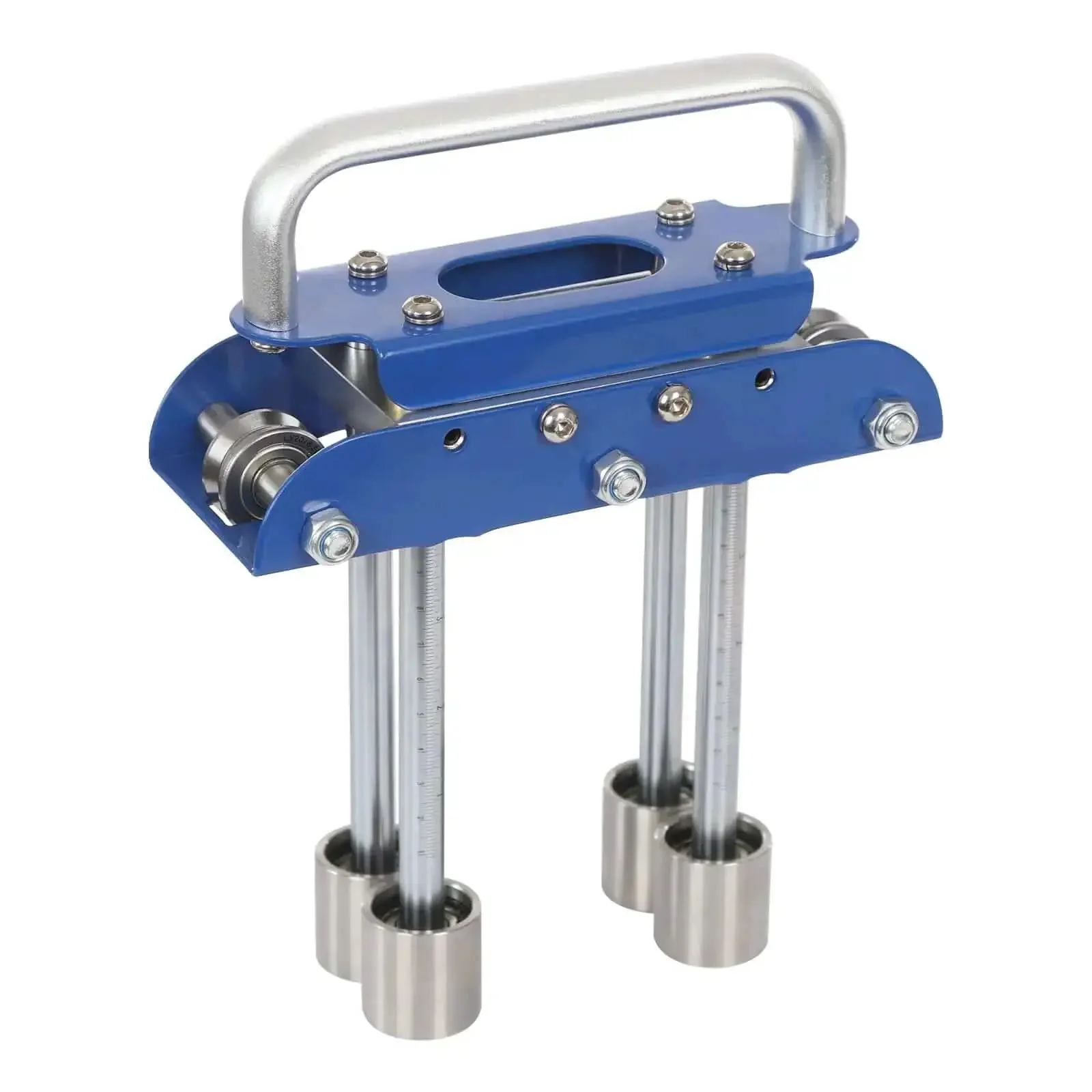 Blue V-Shaped Edge Bead Roller Hand Sheet Metal Bender 0-90 Degree Flex Pro Grade Standing Seam Roofing Tool With Built In Scale For Easy 1/2 To 5 Inch 13-130mm Metal Roof Panel Bending - Image 3
