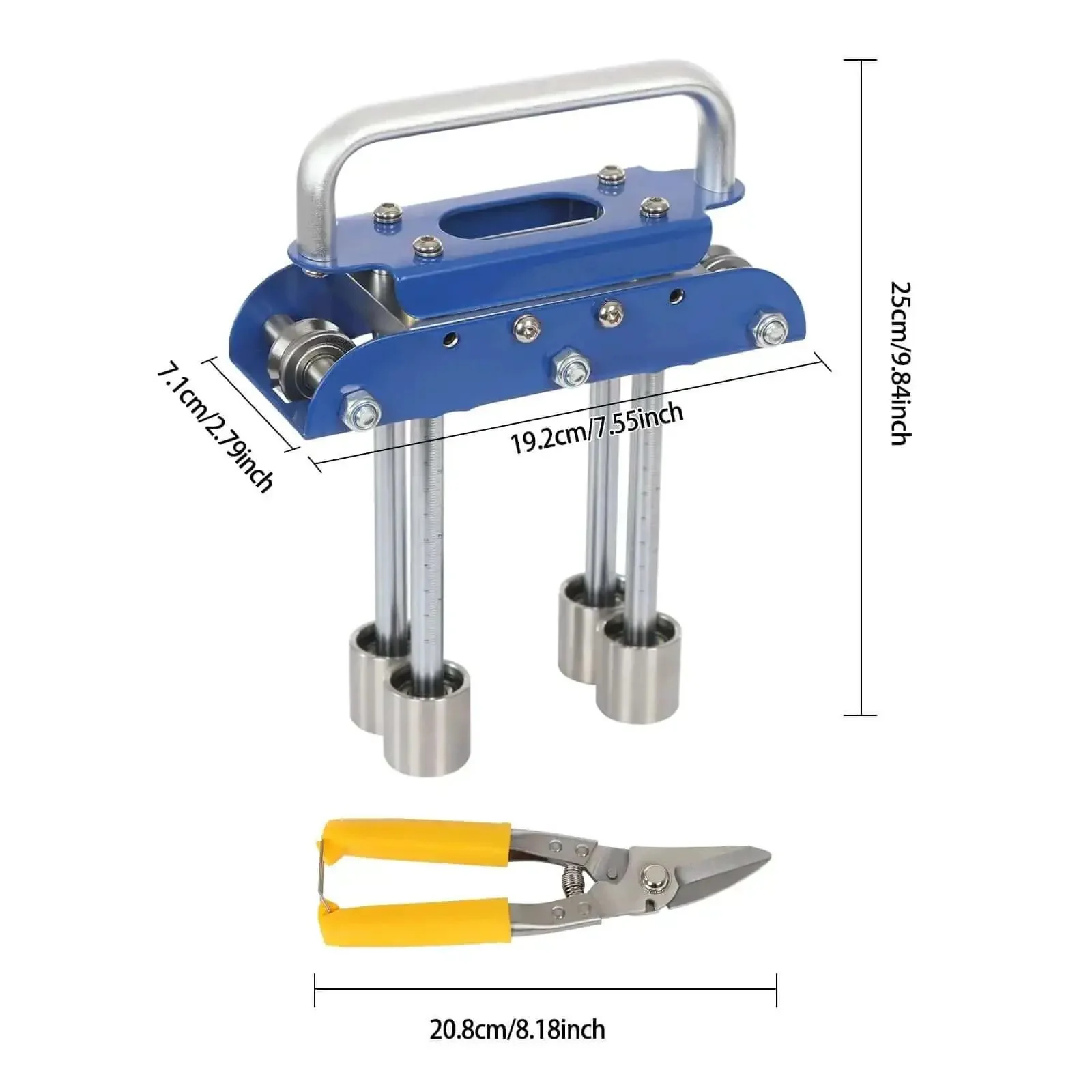 Blue V-Shaped Edge Bead Roller Hand Sheet Metal Bender 0-90 Degree Flex Pro Grade Standing Seam Roofing Tool With Built In Scale For Easy 1/2 To 5 Inch 13-130mm Metal Roof Panel Bending - Image 6