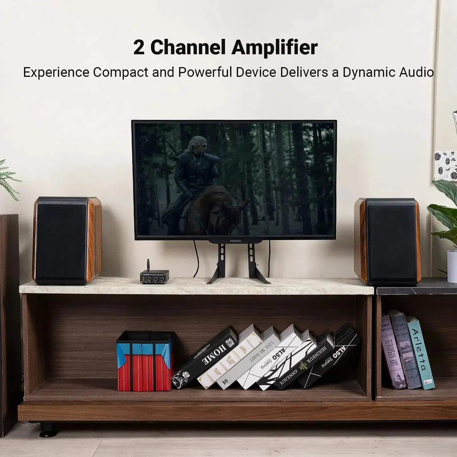 Bluetooth Stereo Amplifier 100W Per Channel, 2 Channel Class D Power Amp For Passive Speakers, Compact Mini Receiver For Home Audio, Bookshelf, Garage, Indoor Outdoor Use - Image 4