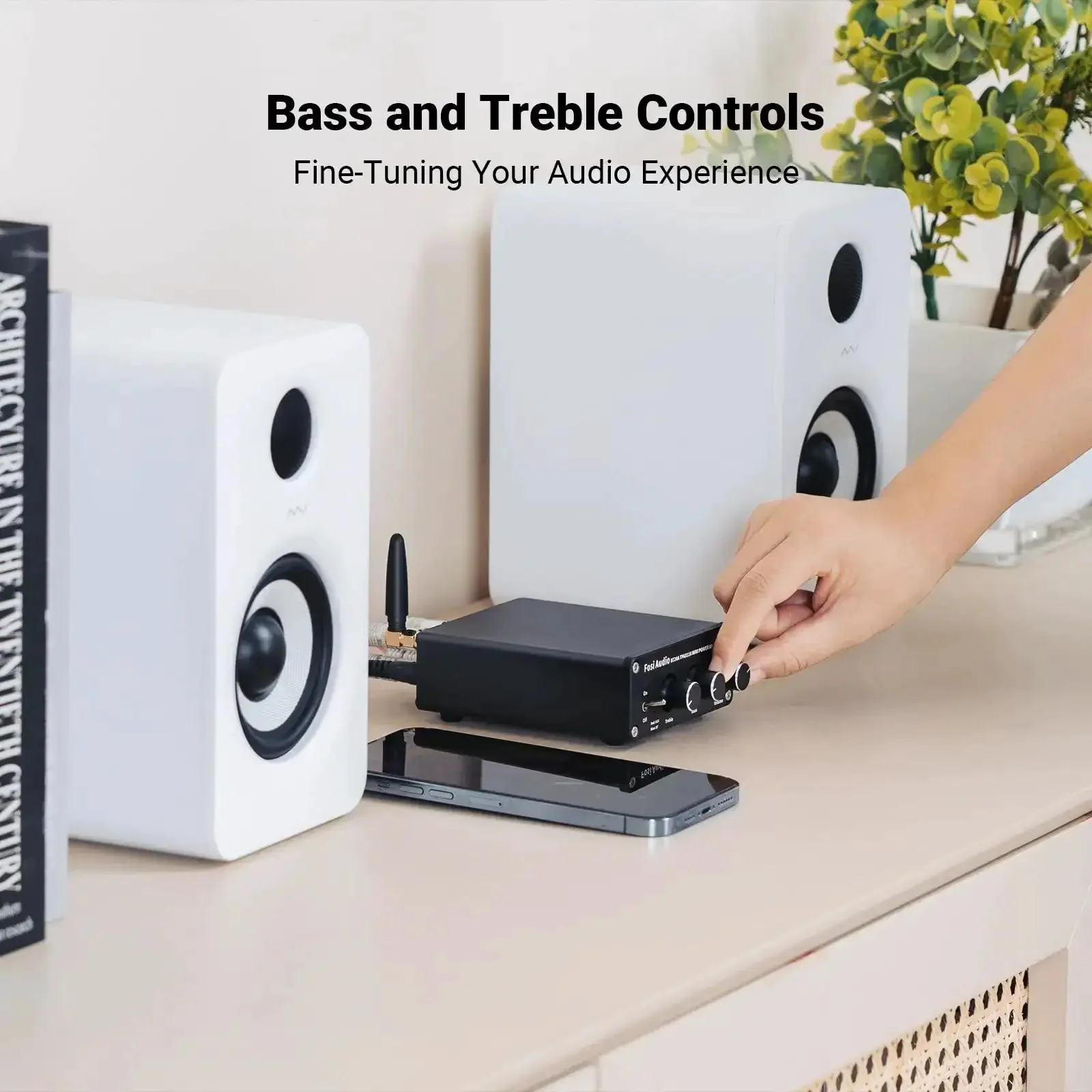 Bluetooth Stereo Amplifier 100W Per Channel, 2 Channel Class D Power Amp For Passive Speakers, Compact Mini Receiver For Home Audio, Bookshelf, Garage, Indoor Outdoor Use - Image 6