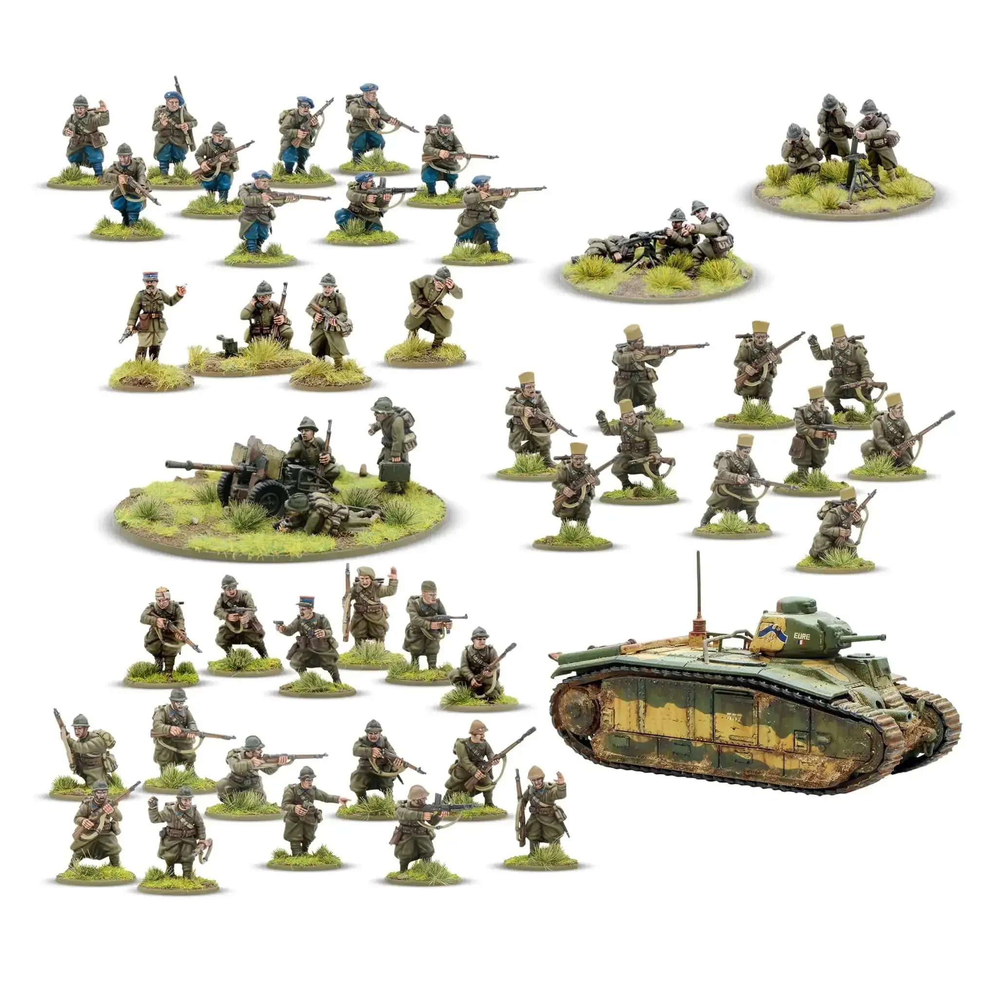 Bolt Action French Army Starter Army 1 To 56 Scale Tabletop Miniatures Plastic Paintable WWII Soldiers Set Unpainted 28mm Minifigures For Adults Gaming Figurines Pack - Image 4