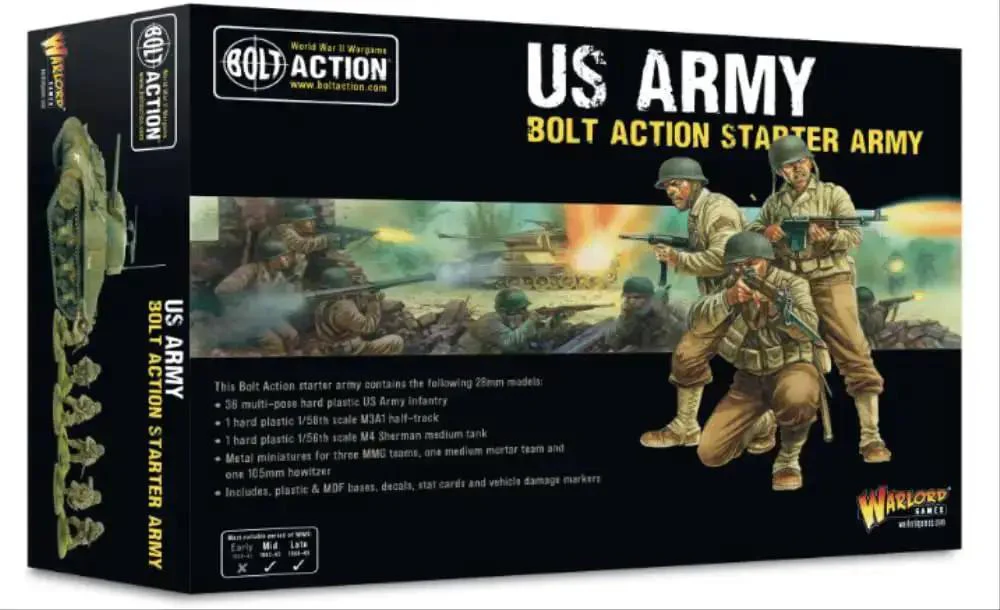 Bolt Action US Army Starter Set One To Fifty Six Scale WWII Wargaming Plastic Miniatures Kit For Mediterranean Italy And Northwest Europe Campaigns A Great Jumpstart For Epic Battlefield Battles - Image 2