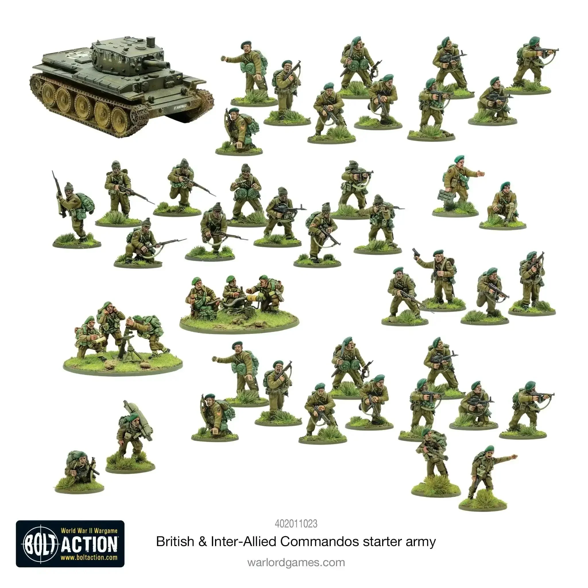 Bolt Action World War II British And Inter Allied Commandos Starter Army 1 To 56 Scale Tabletop Miniatures Set Paintable 28mm Soldiers Unpainted For Grownups - Image 6