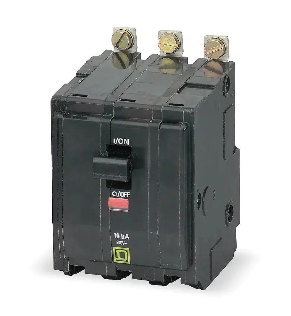 Bolt On Mount Beefy Built To Last 3 Pole 40 Amp 240 Volt AC Miniature Circuit Breaker With Visi Trip Indicator For QO Loadcenters And NQ NQOD Panelboards High Interrupt Current Rating 10 Kilo Amps At 240V