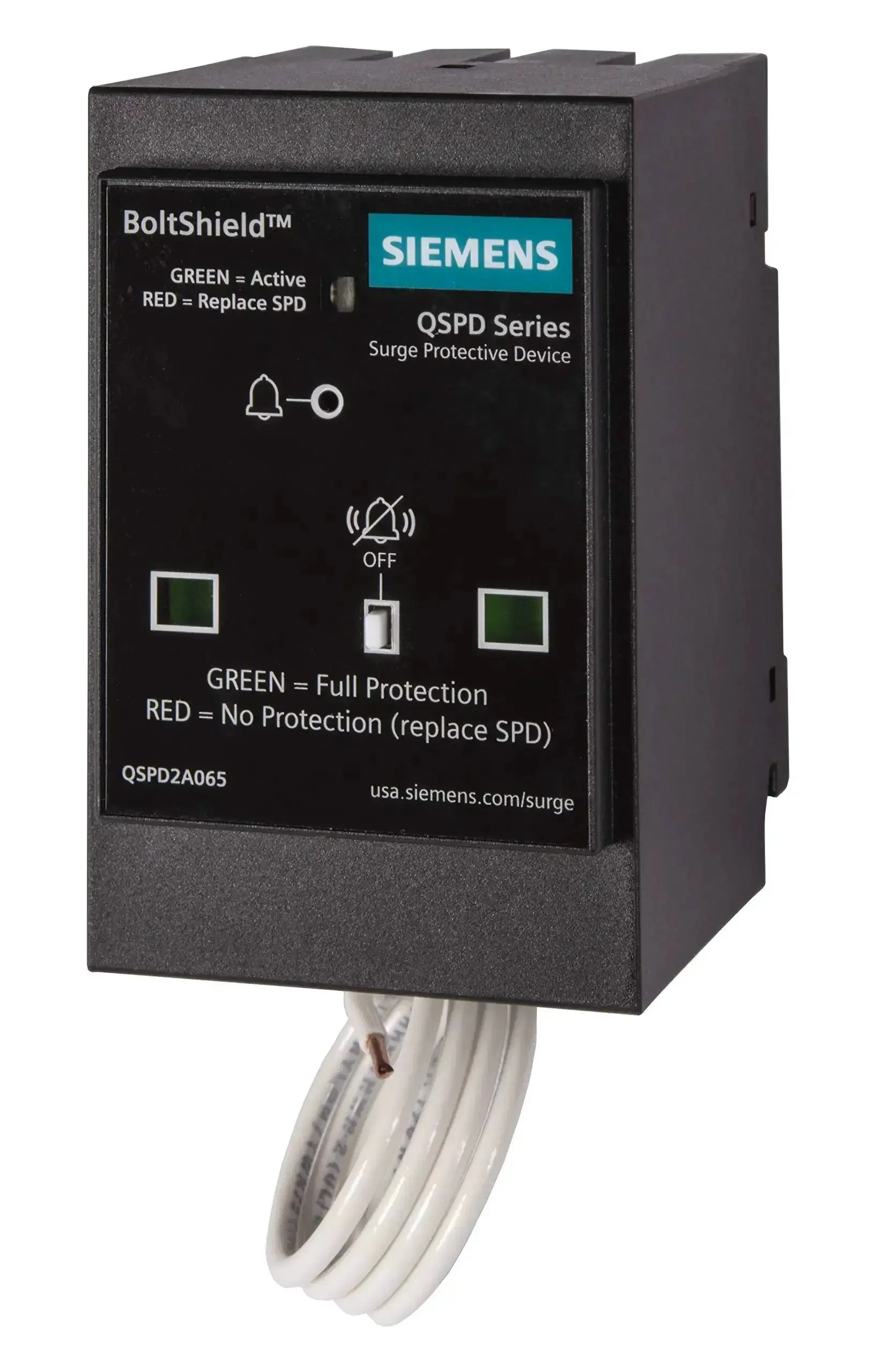 BoltShield Plug-In Surge Protector 2-Pole 65kA 120 And 240 Volts 1-Phase 3-Wire SPD With Audible Alarm And Visual Indicator Heavy-Duty Build Fits Most Panels High Surge Rating And Homeowner Friendly Quick Replacement Reminder