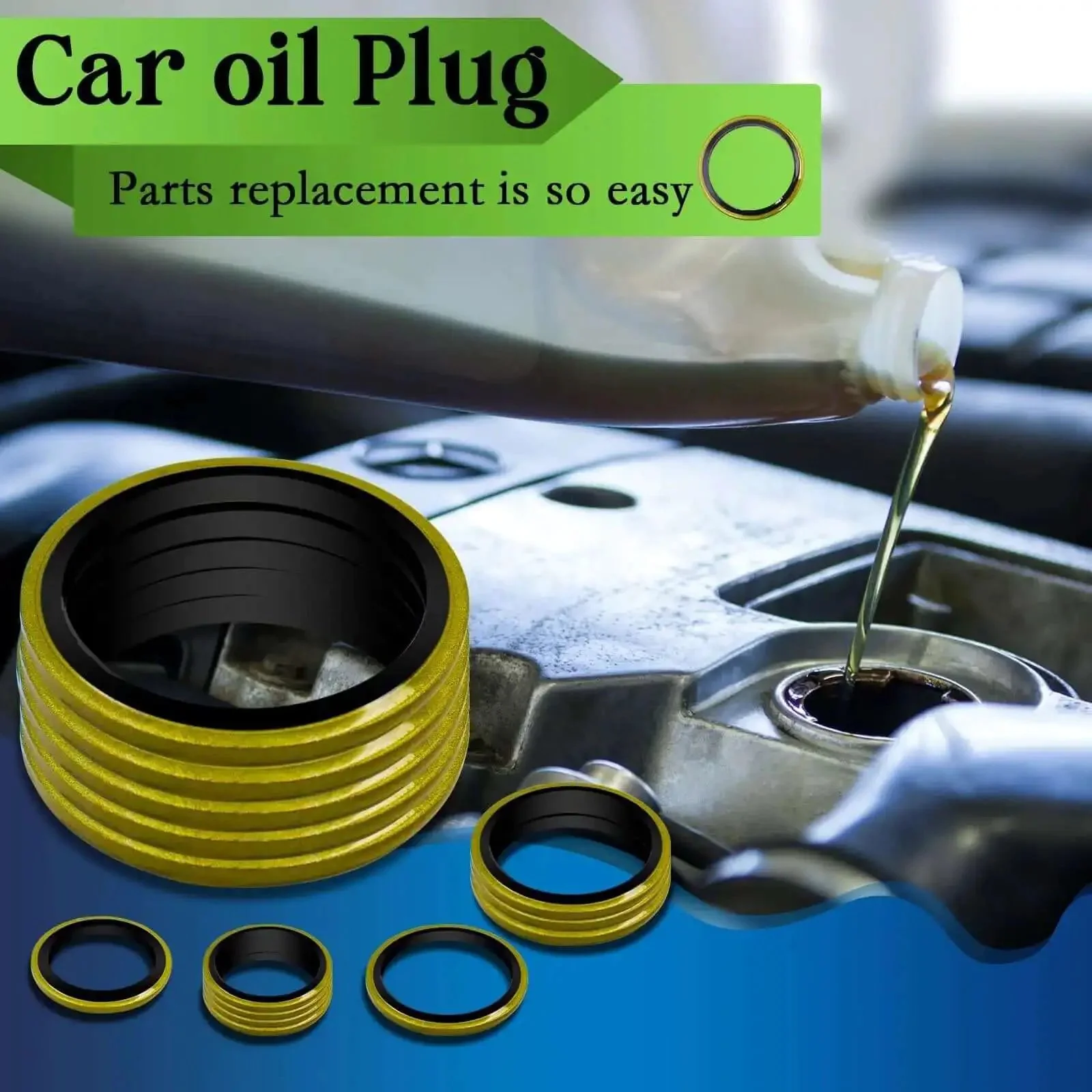 Bonded Sealing Washer Kit 378 Pcs With 12 Sizes Self Centering Automotive AC Seal Metal Rubber Gasket Repair Set From M6 Up To M30 Metric For DIY Engine Work And Auto Repairs Durable Build - Image 2