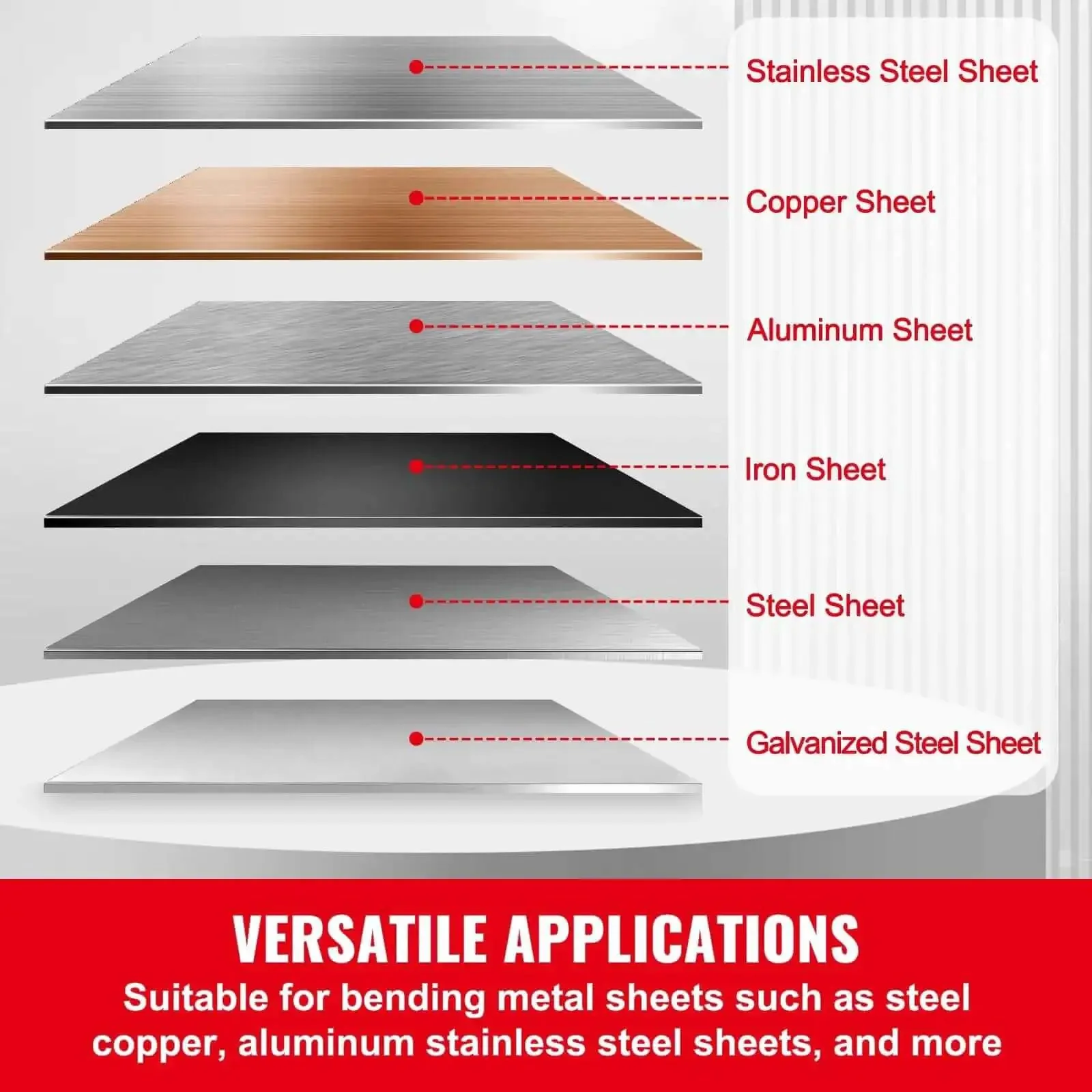 Box And Pan Brake 48 Inch Sheet Metal Bender For 0 To 130 Degree Bends Portable Mini Metal Brake For 20 Gauge Steel And 14 Gauge Aluminum Beefy Heavy Duty Power Handle Ideal For Home Shop Studio And Workshop For Metal Bending - Image 5