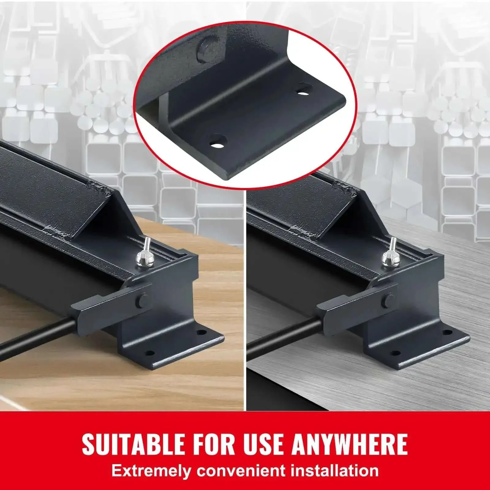 Box And Pan Brake 48 Inch Sheet Metal Bender For 0 To 130 Degree Bends Portable Mini Metal Brake For 20 Gauge Steel And 14 Gauge Aluminum Beefy Heavy Duty Power Handle Ideal For Home Shop Studio And Workshop For Metal Bending - Image 6