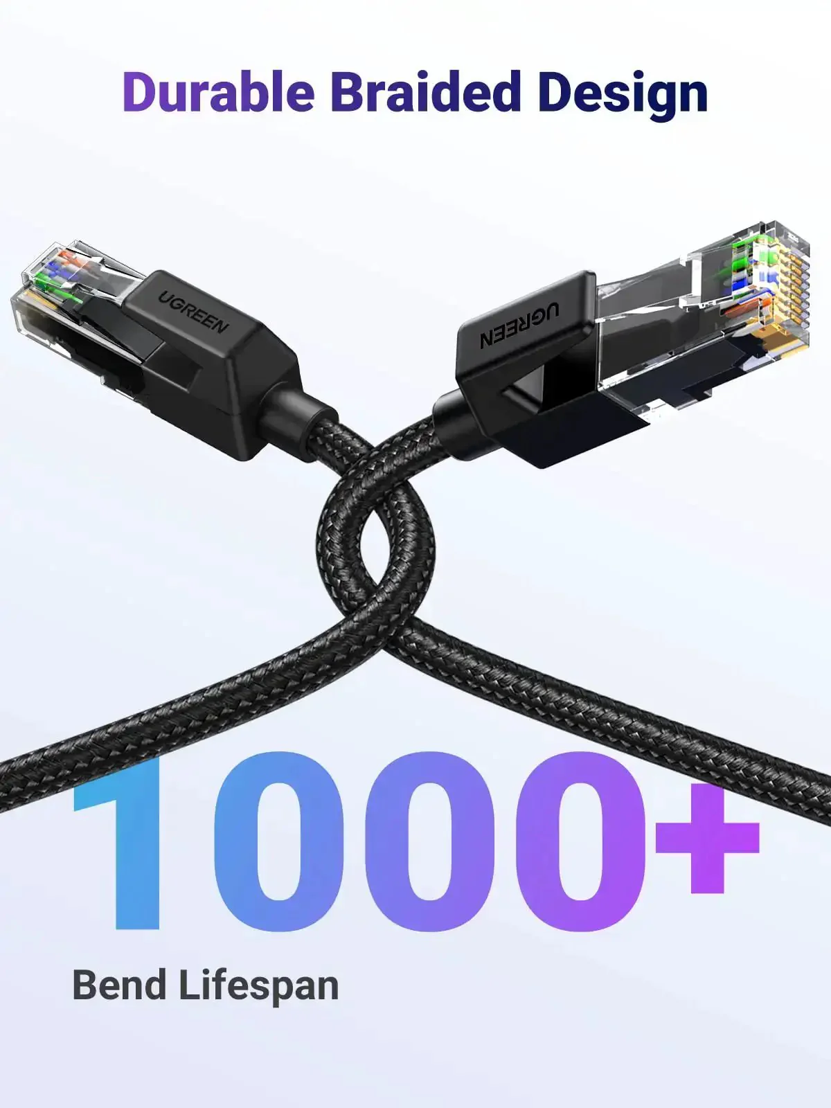 Braided Cat6 Ethernet Cable 1Gbps High Speed Network Cable Shielded RJ45 LAN Cord For PC PS5 PS4 PS3 Xbox Smart TV Router 6 Foot Great For Gaming And 4K Streaming - Image 5