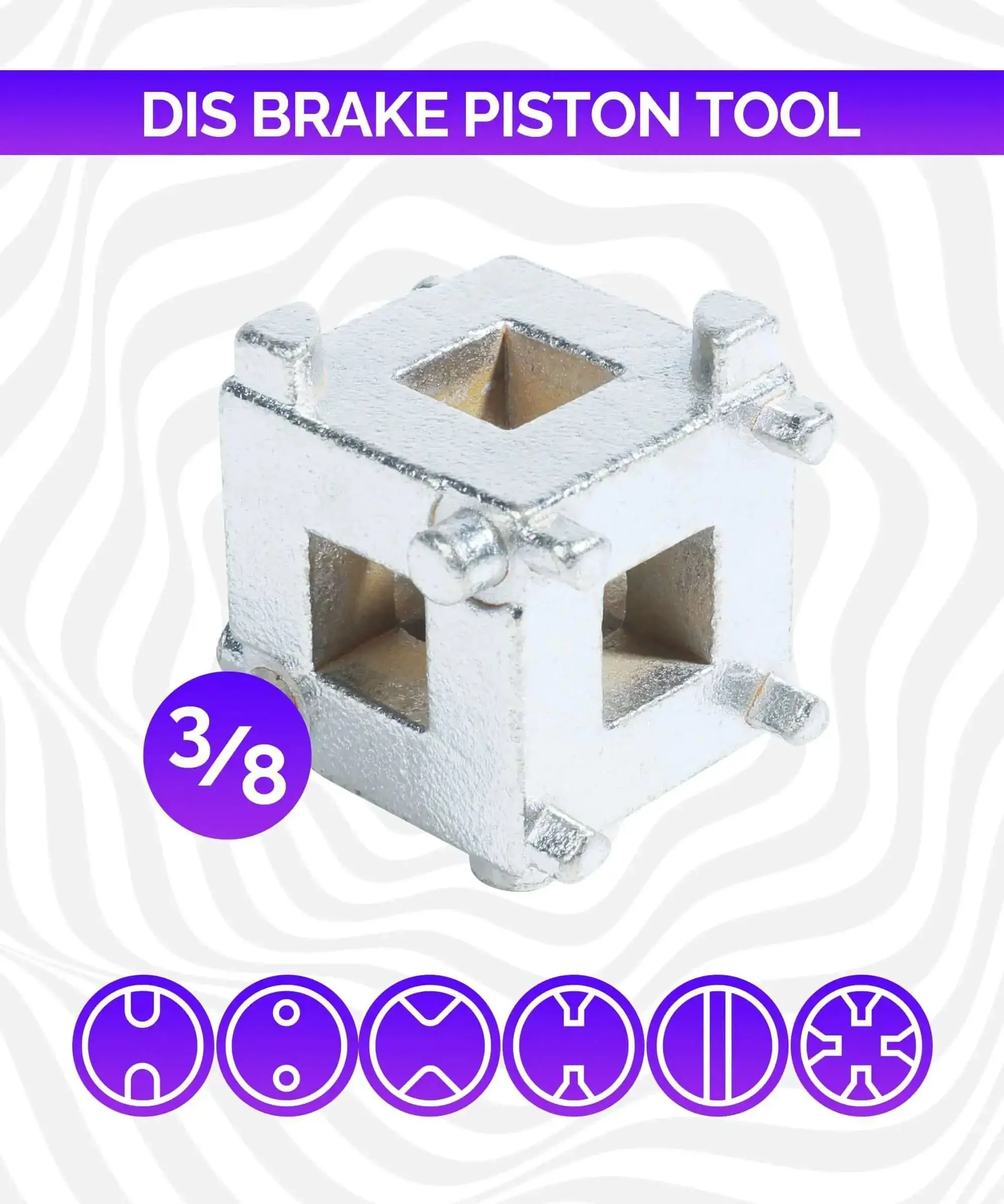 Brake Caliper Piston Tool for Rear Disc Brakes, Wind Back Cube Piston Compressor for Cars, Durable Steel Caliper Piston Backing Tool, Three Eighths Inch Size, Fits Most Rear Disc Brakes, Go To Auto Maintenance Accessory - Image 5